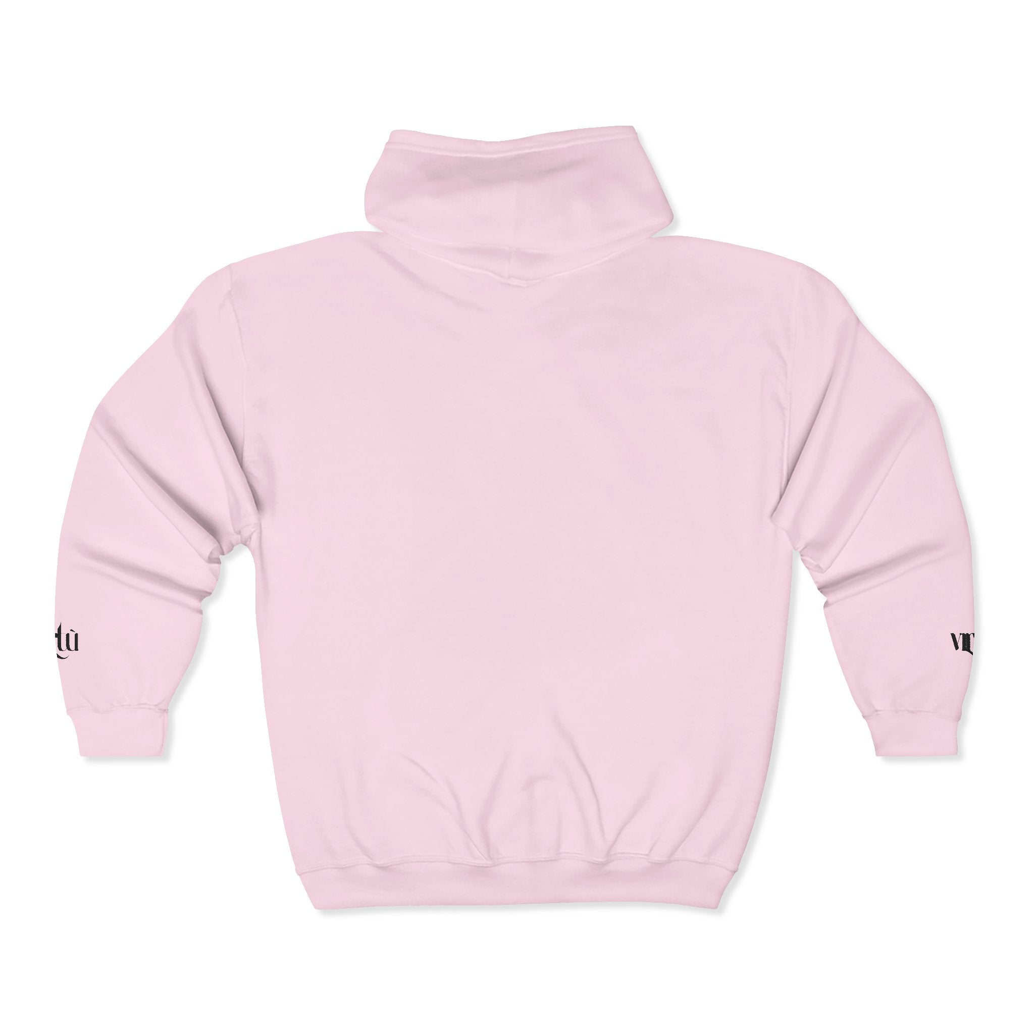 Minimalist 'utu' Zip Hoodie — White Full-Zip Graphic Hoodie