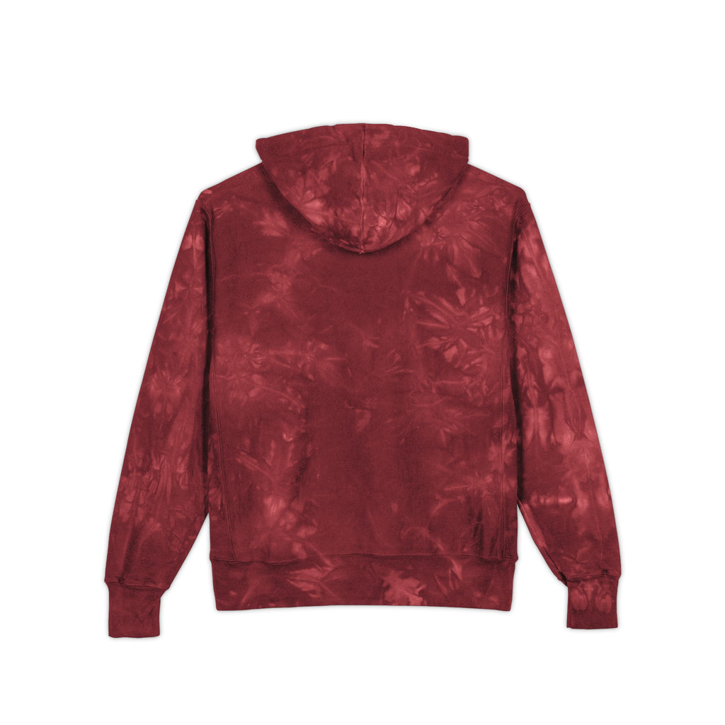 Tie-Dye Hoodie — Embroidered "Virtù" Black Swirl Streetwear