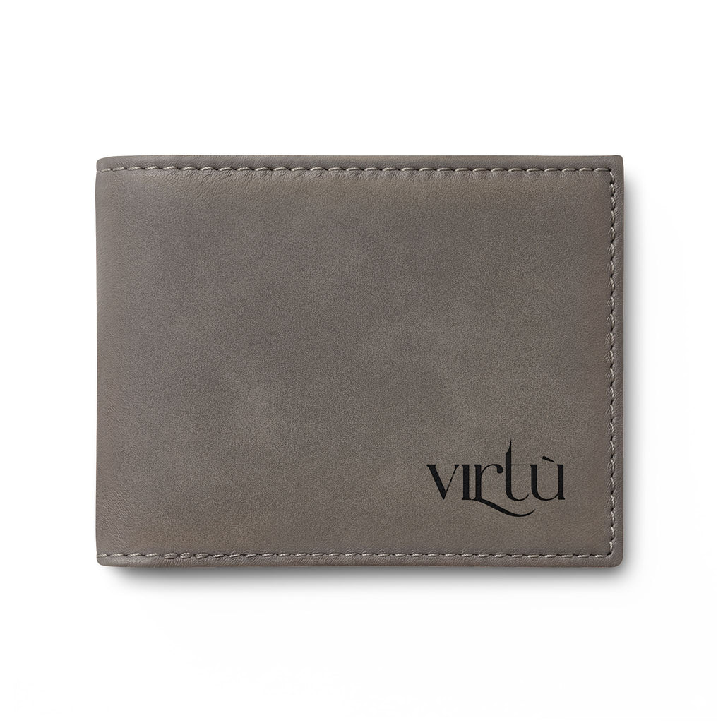 Minimal Leather Bi-Fold Wallet with Flip — Slim RFID Card Holder