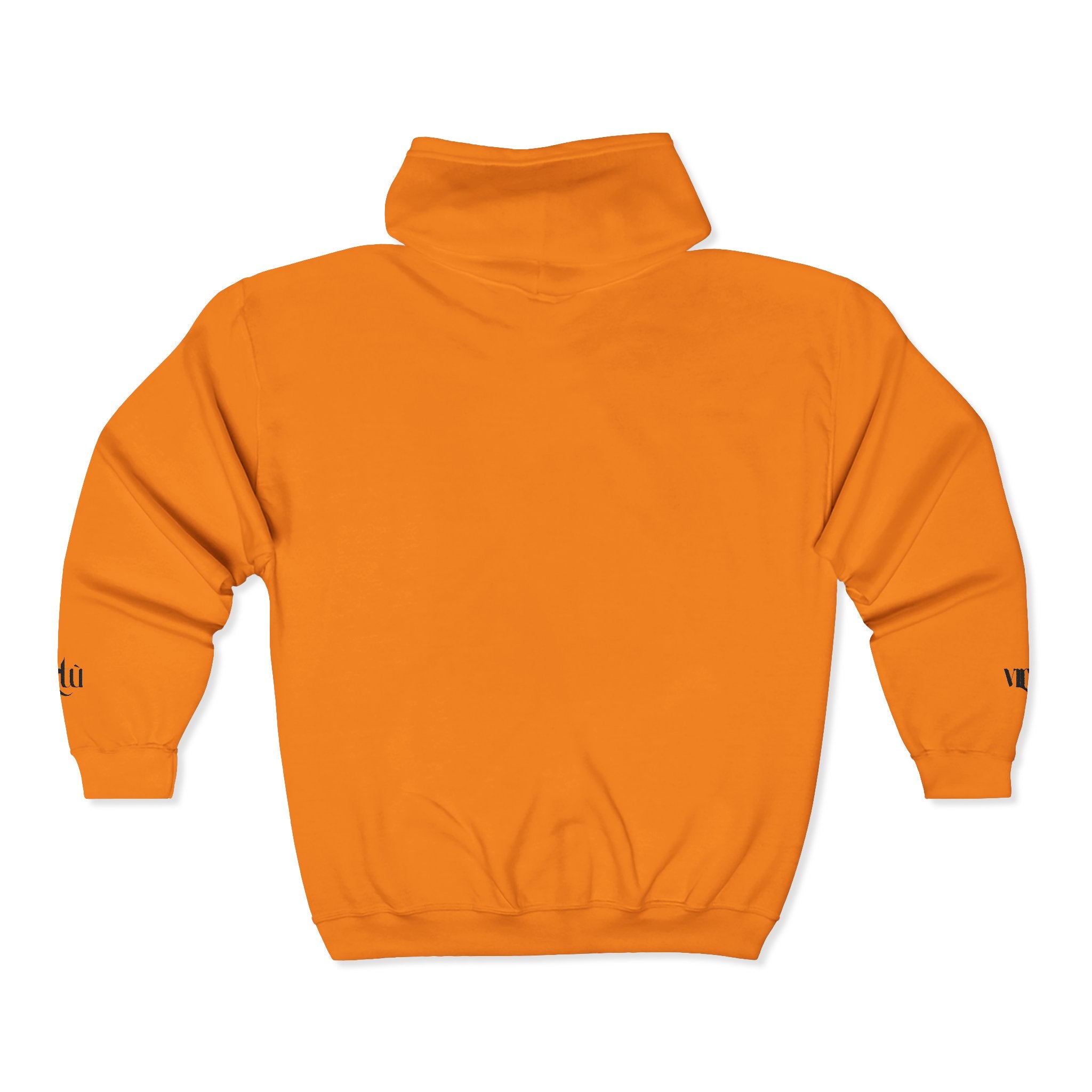 Minimalist 'utu' Zip Hoodie — White Full-Zip Graphic Hoodie