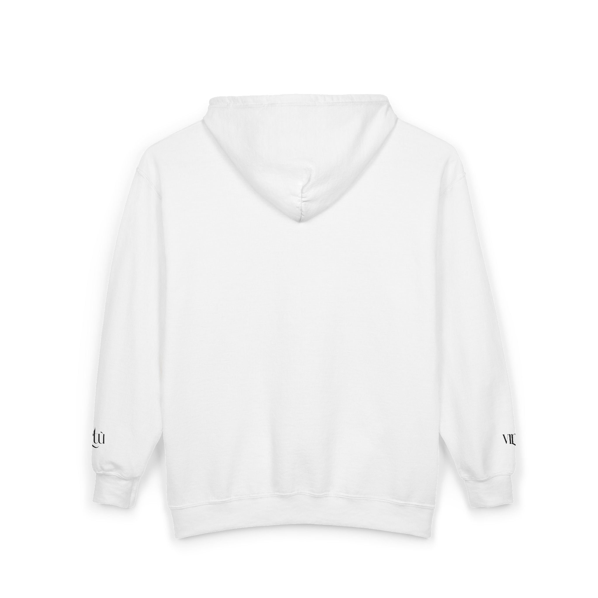 Minimalist 'utu' Zip Hoodie — White Full-Zip Graphic Hoodie