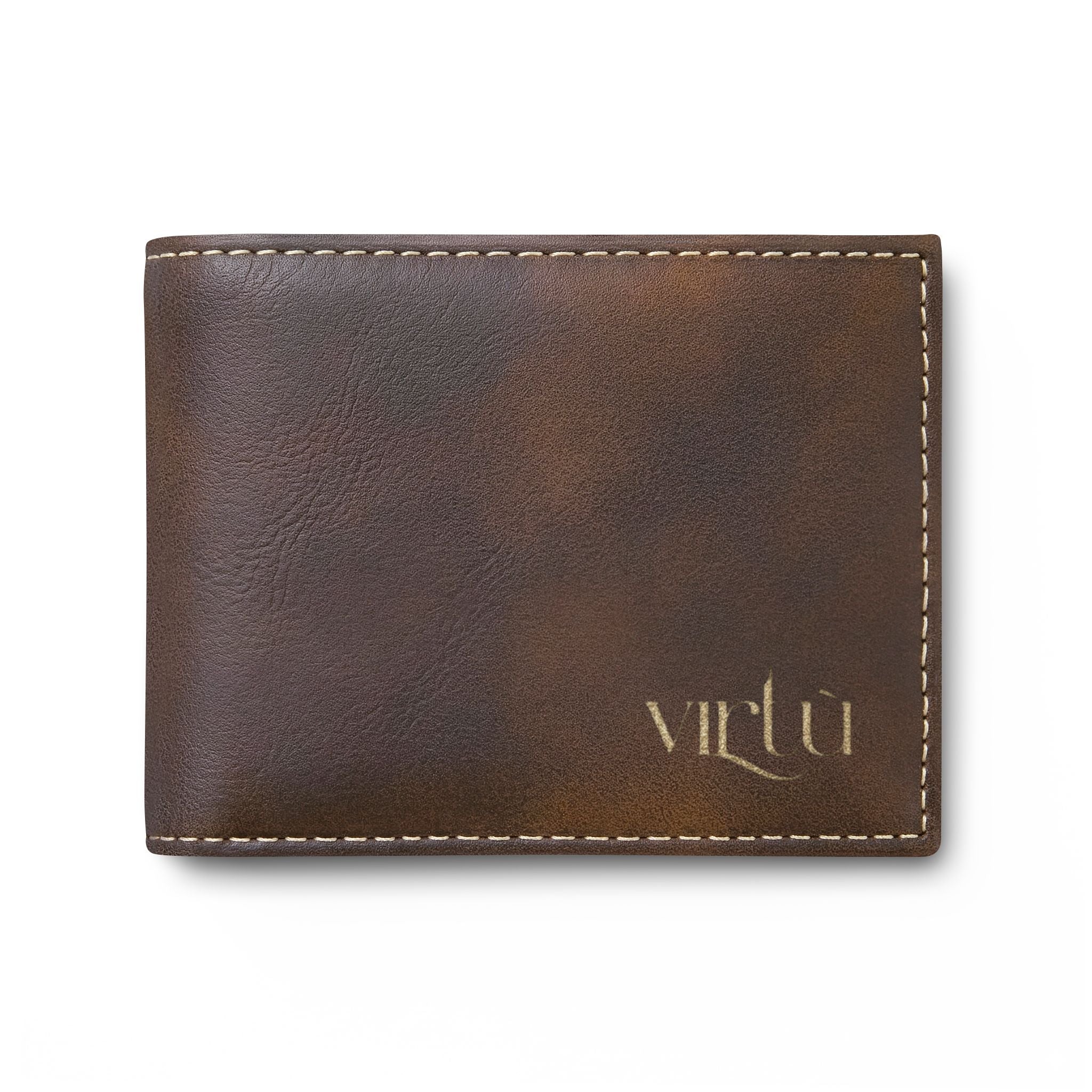 Minimal Leather Bi-Fold Wallet with Flip — Slim RFID Card Holder