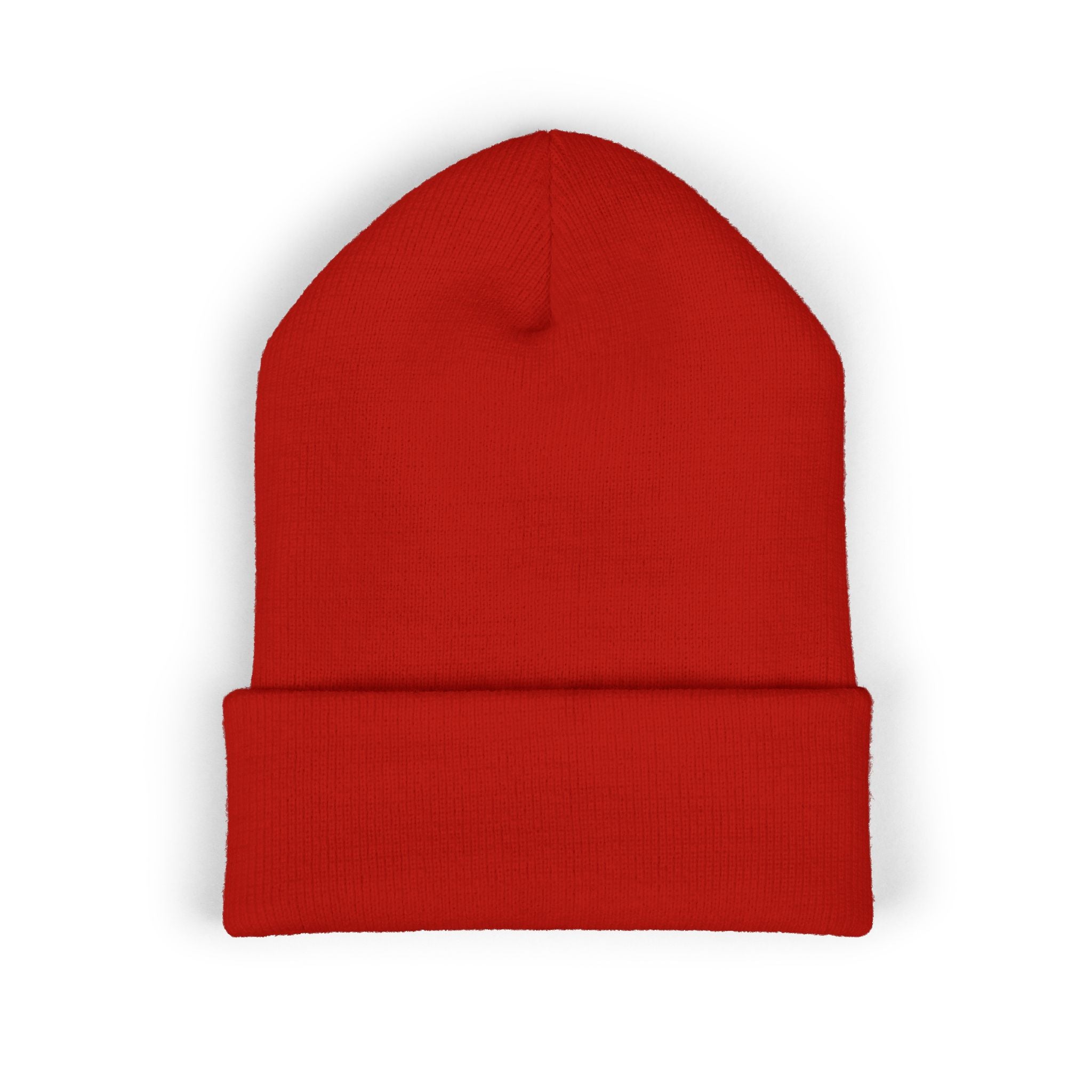 Embroidered 'Virtù' Cuffed Beanie — Classic Knit Winter Hat