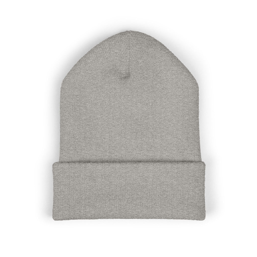 Embroidered 'Virtù' Cuffed Beanie — Classic Knit Winter Hat