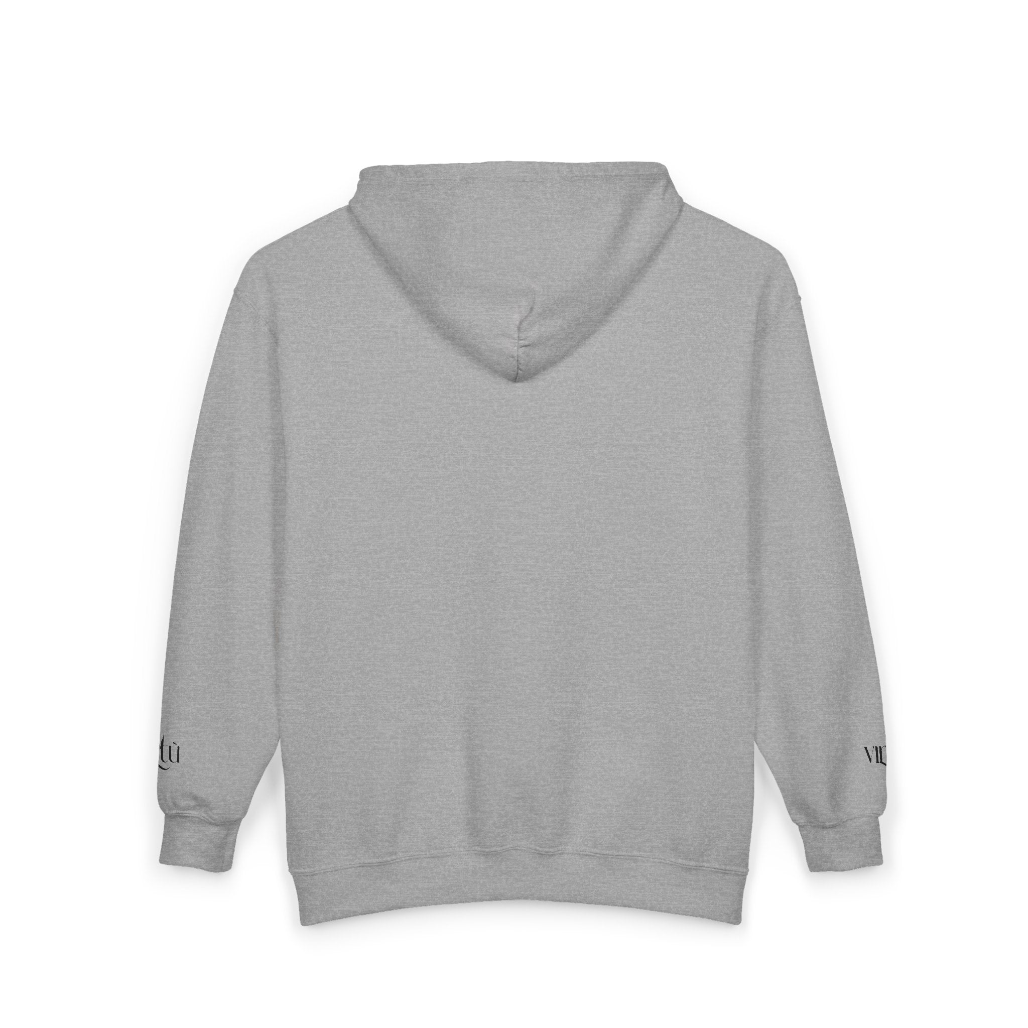 Minimalist 'utu' Zip Hoodie — White Full-Zip Graphic Hoodie