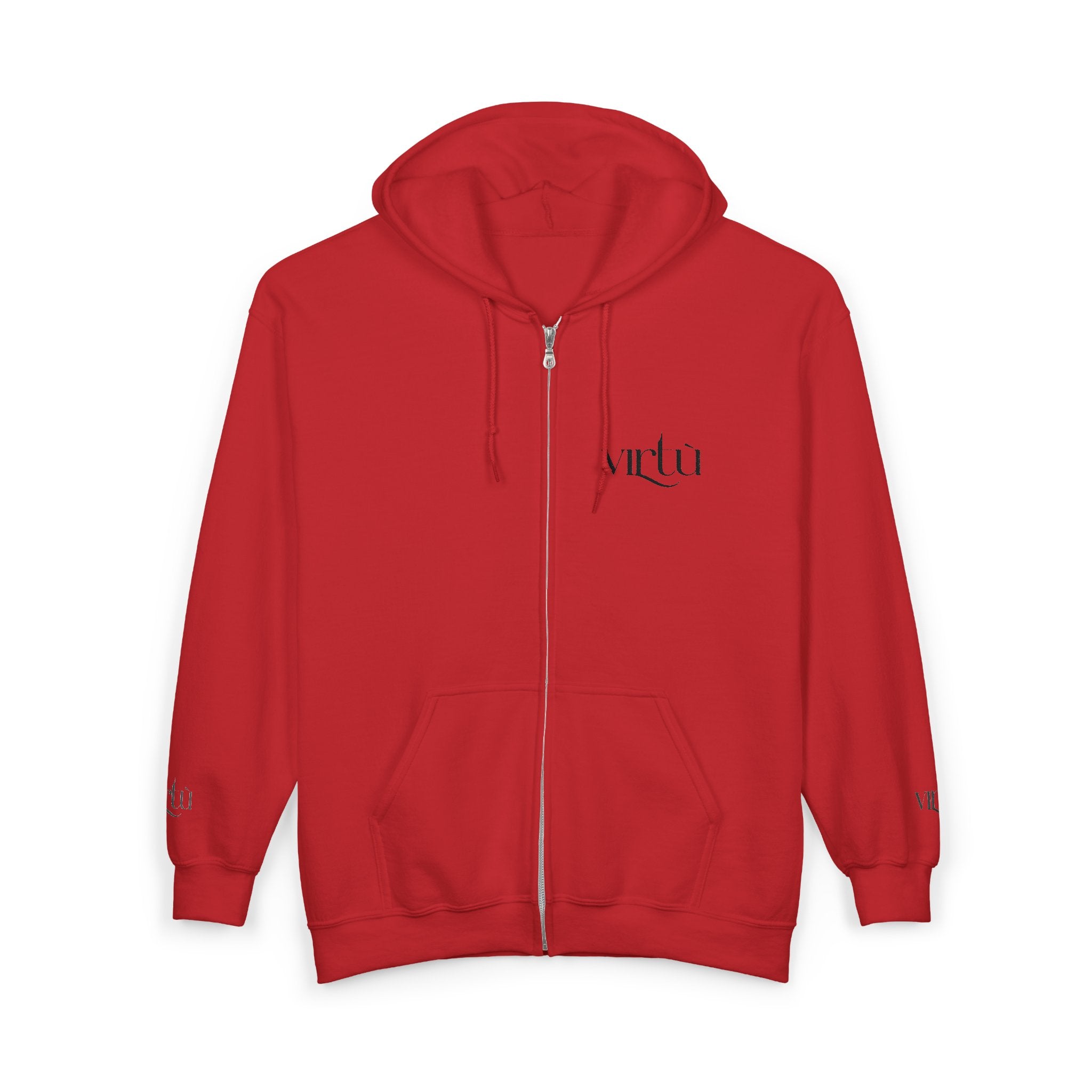 Minimalist 'utu' Zip Hoodie — White Full-Zip Graphic Hoodie