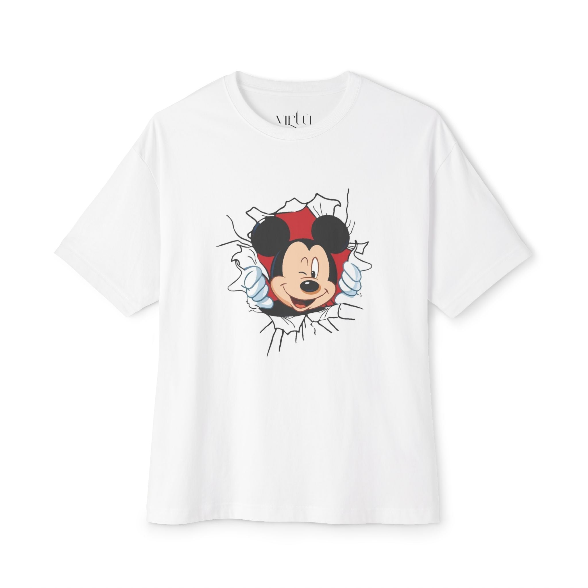 Mickey Mouse Ripped Graphic Tee — Retro Disney Cartoon Shirt
