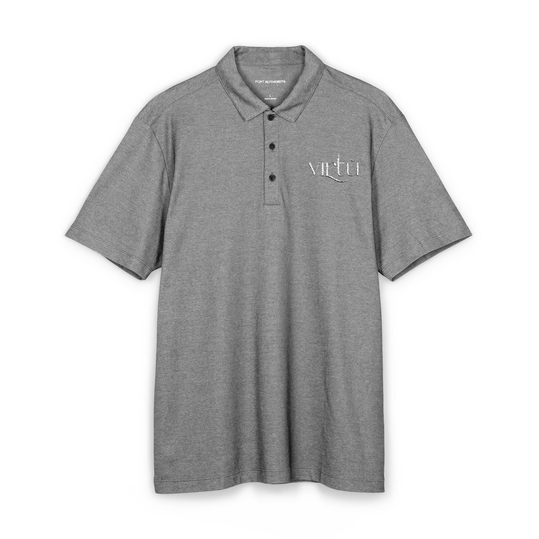 Vetu Distressed Logo Polo Shirt — Classic Men's Short-Sleeve Knit