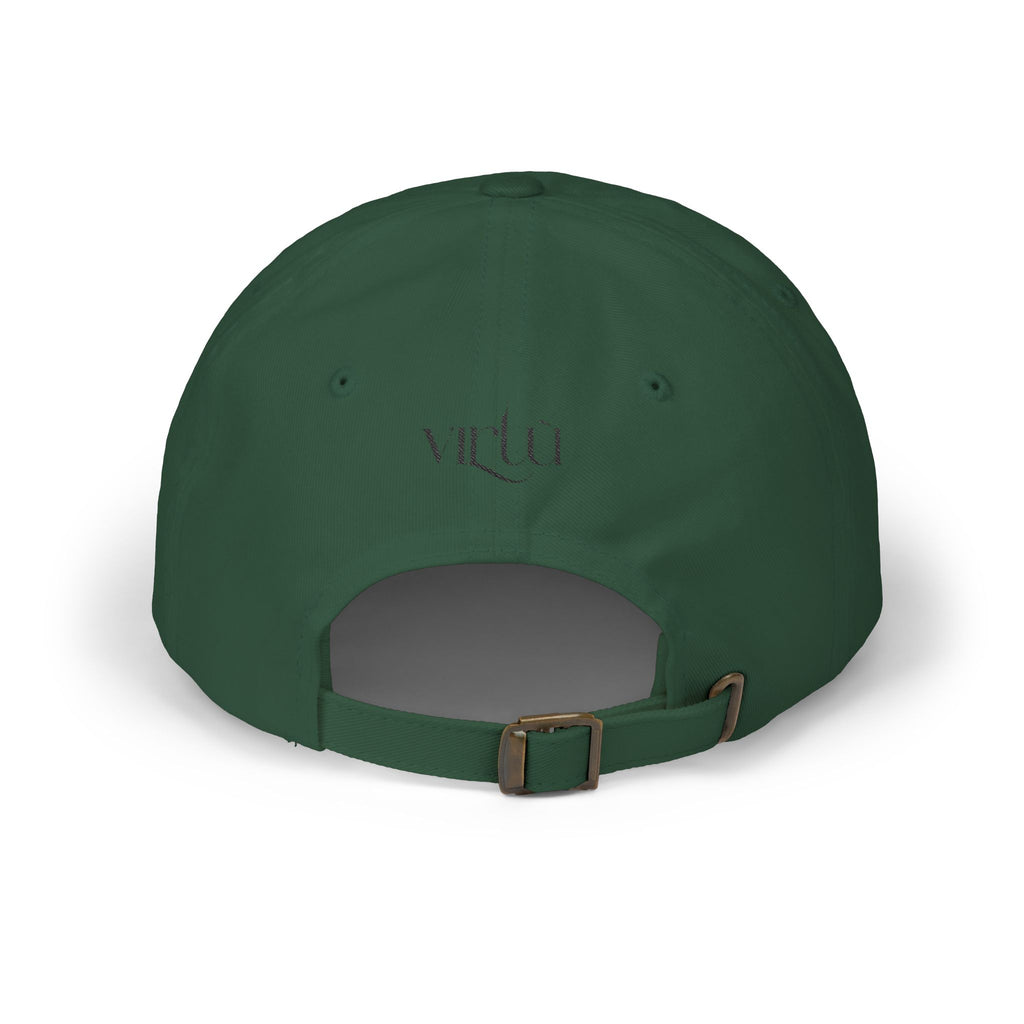 Embroidered Bunny Dad Cap — Cute Cartoon Rabbit Cap with 'virtù' Back Logo