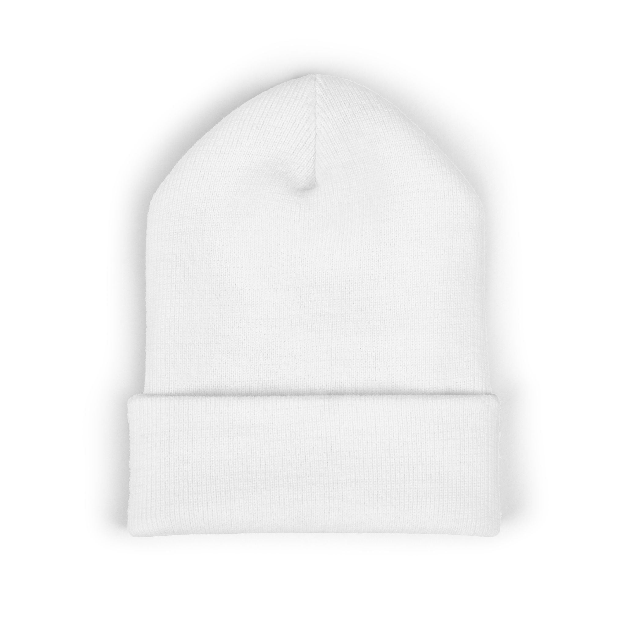 Embroidered 'Virtù' Cuffed Beanie — Classic Knit Winter Hat