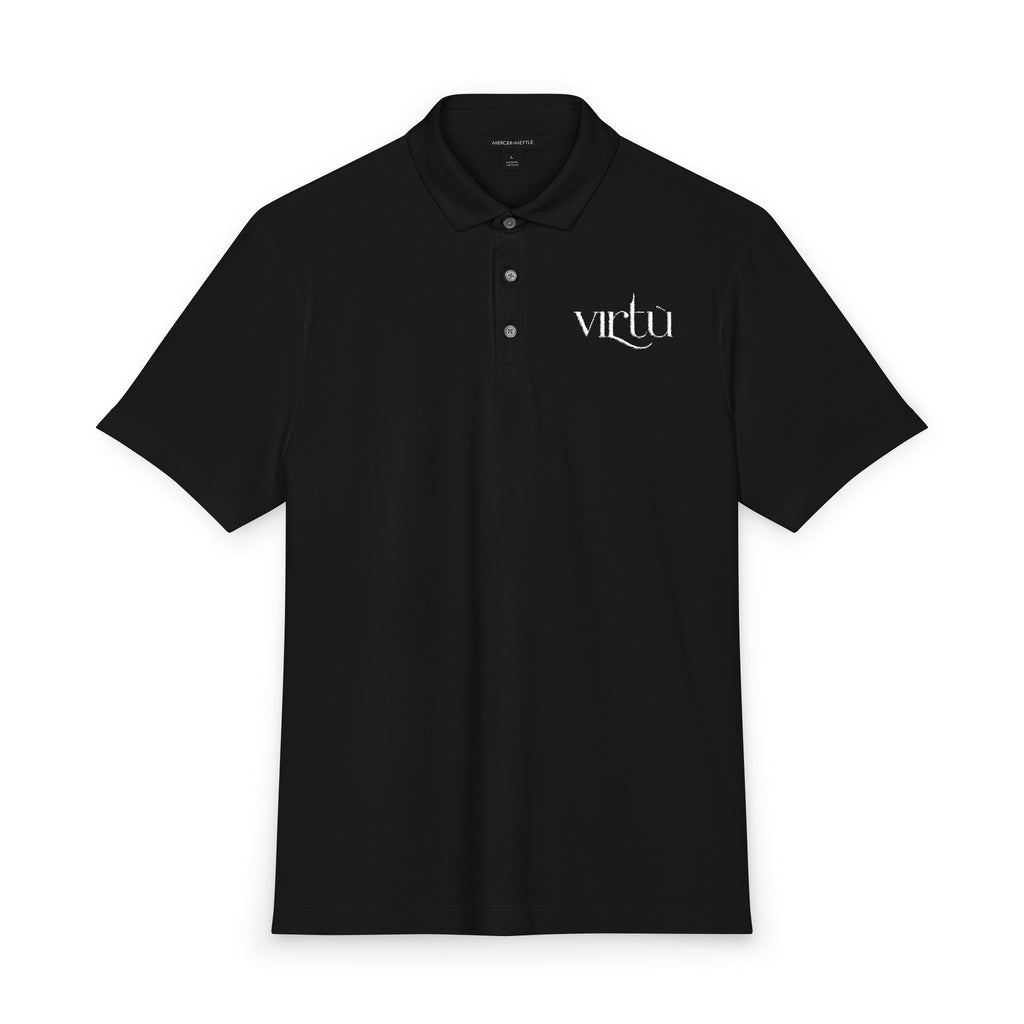Men's Coral Polo Shirt with 'virtù' Left-Chest Logo
