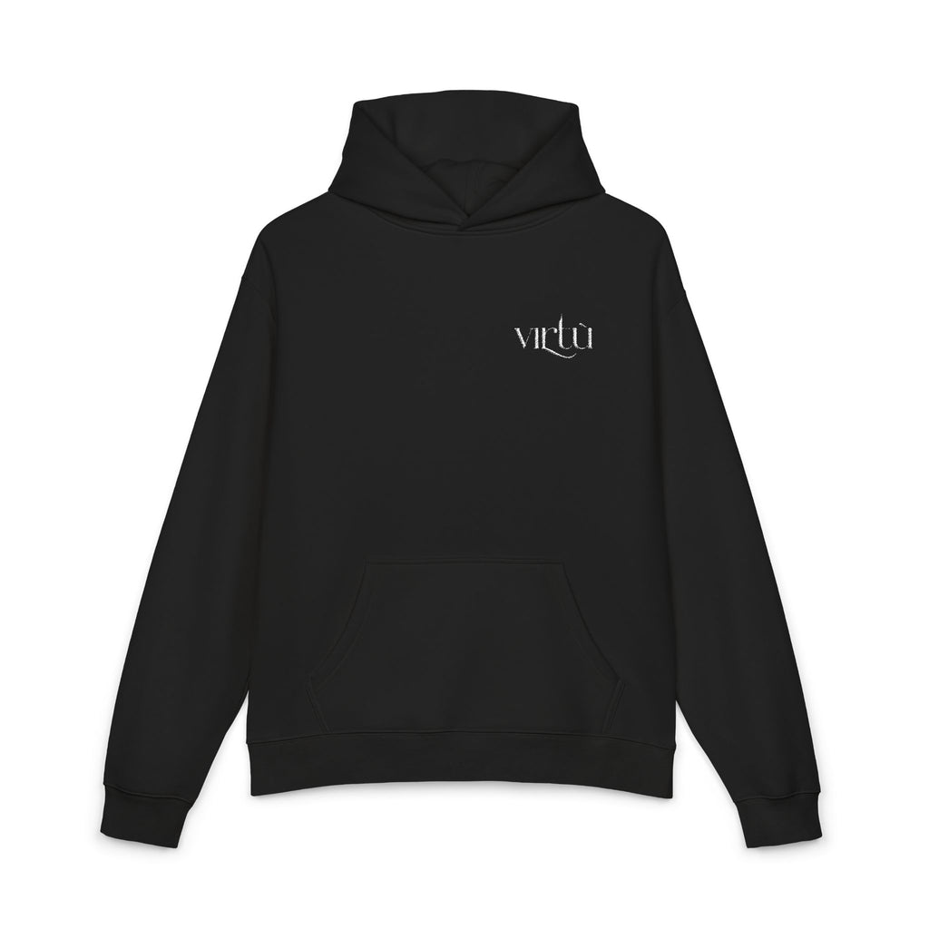 Minimal 'vldn' Black Relaxed Hoodie — Casual Streetwear Pullover