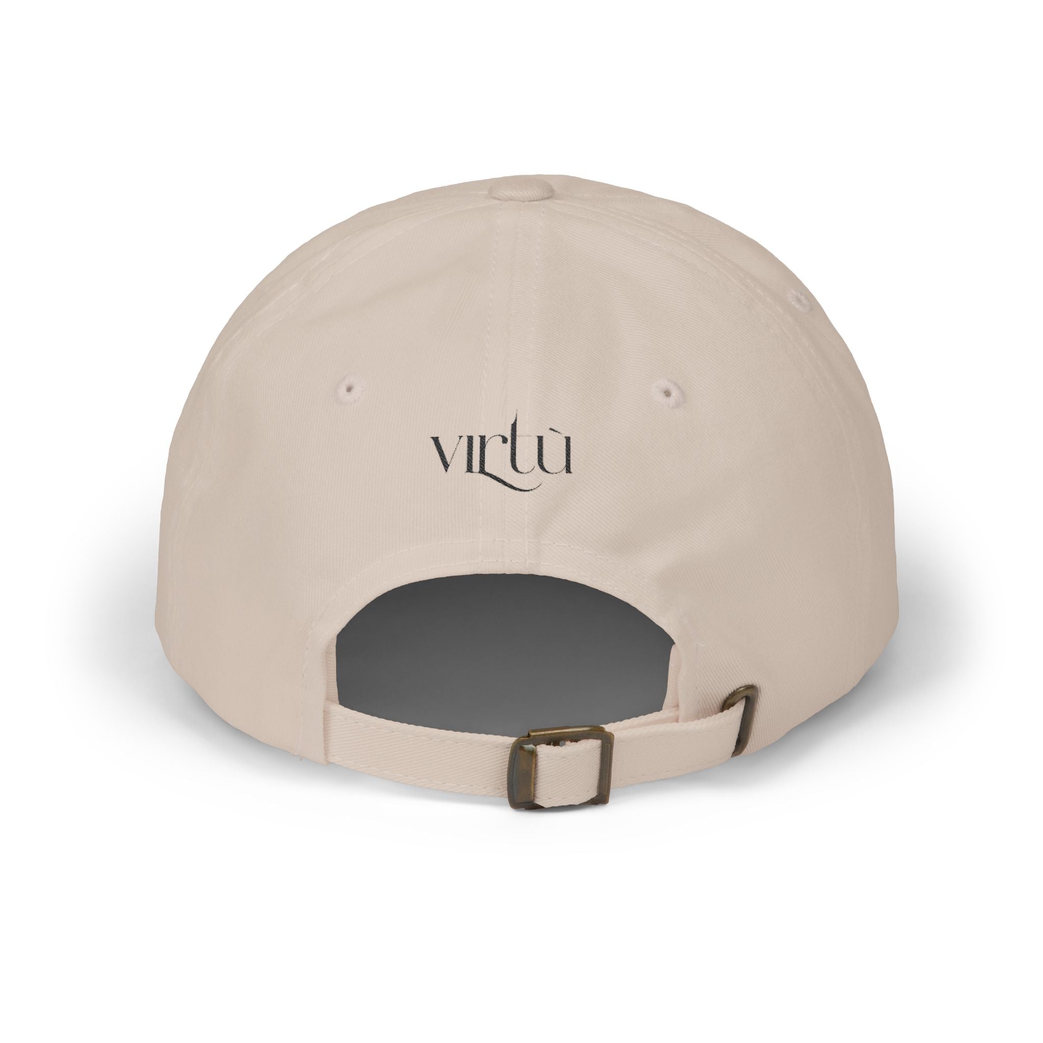 Embroidered Bunny Dad Cap — Cute Cartoon Rabbit Cap with 'virtù' Back Logo