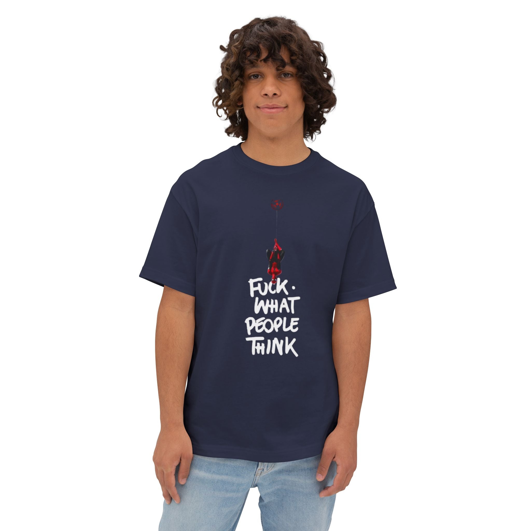 Graphic Tee — "Fuck What People Think" Oversized Boxy T-Shirt
