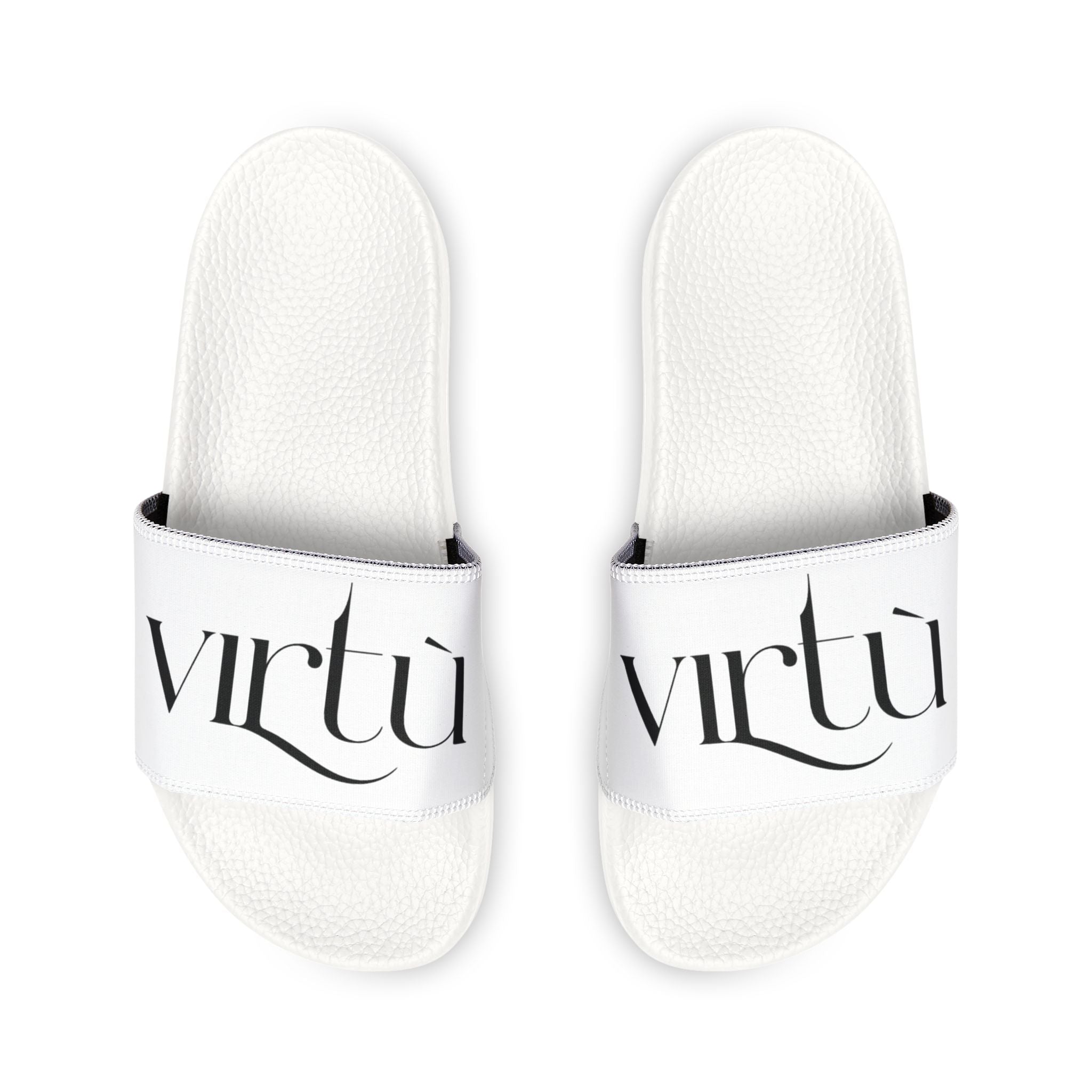 Youth Slide Sandals — White 'virtù' Removable-Strap Pool & Beach Slides