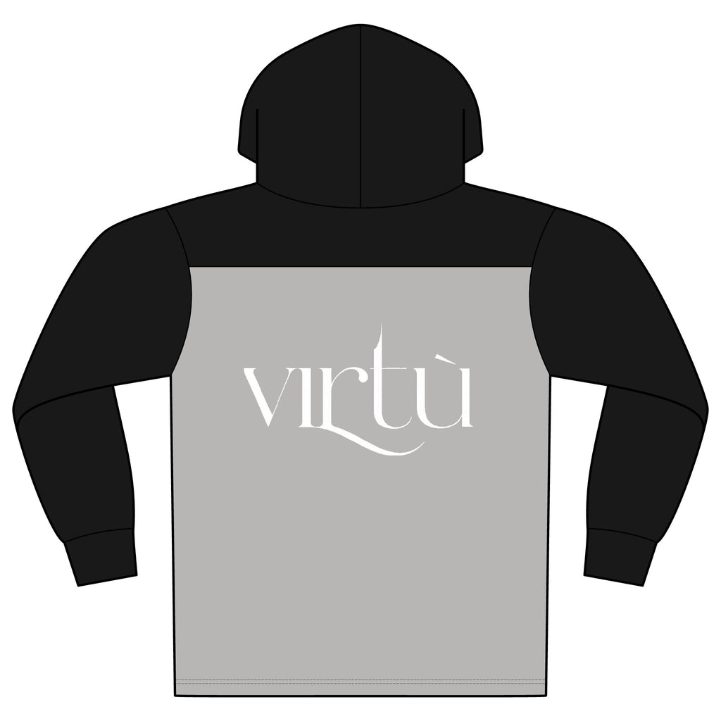 Virtù Halftime Long Sleeve Hoodie — Two-Tone Athletic Pullover