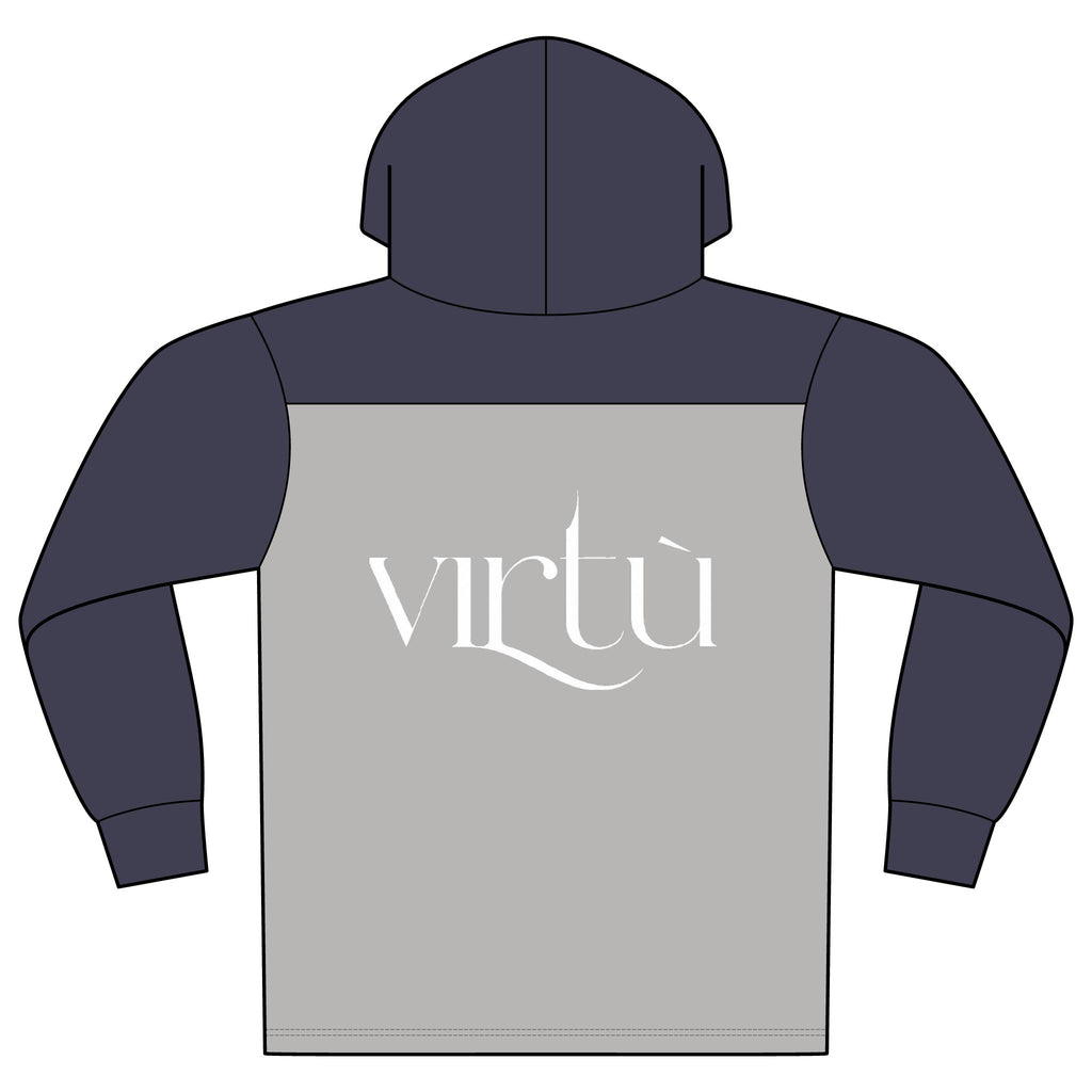 Virtù Halftime Long Sleeve Hoodie — Two-Tone Athletic Pullover
