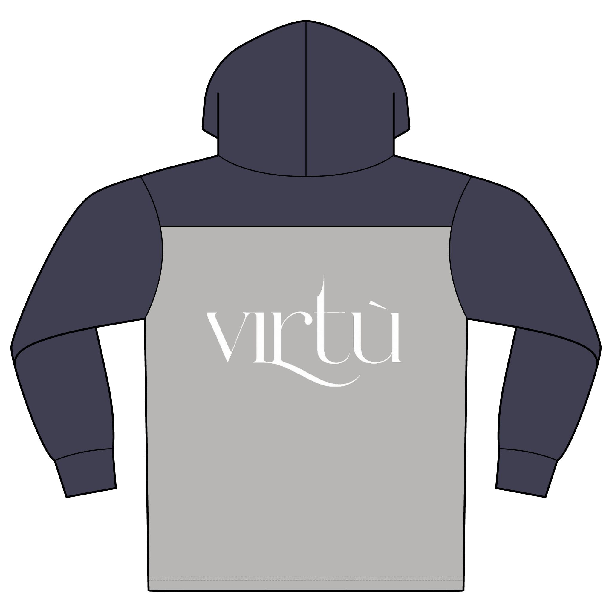 Virtù Halftime Long Sleeve Hoodie — Two-Tone Athletic Pullover