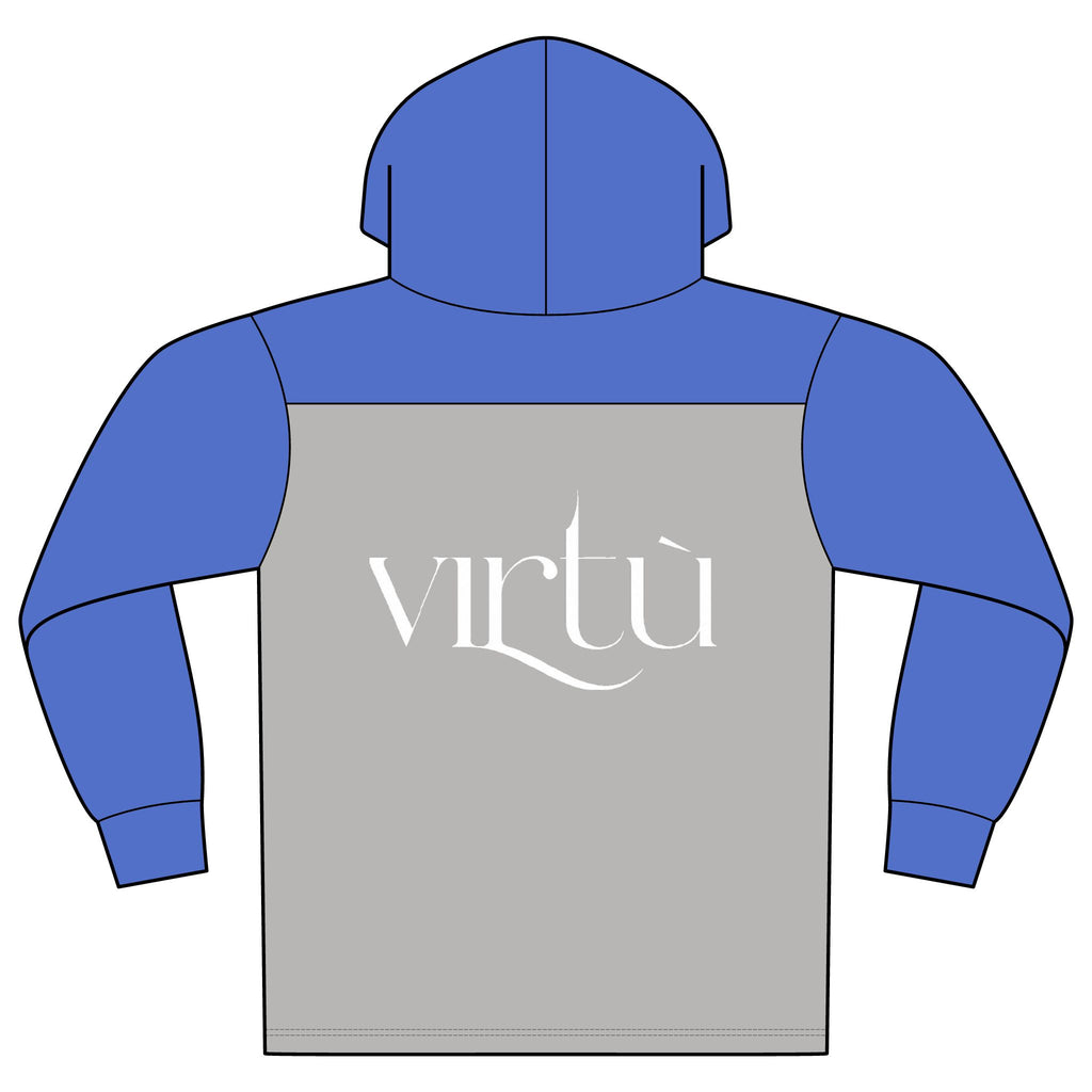 Virtù Halftime Long Sleeve Hoodie — Two-Tone Athletic Pullover