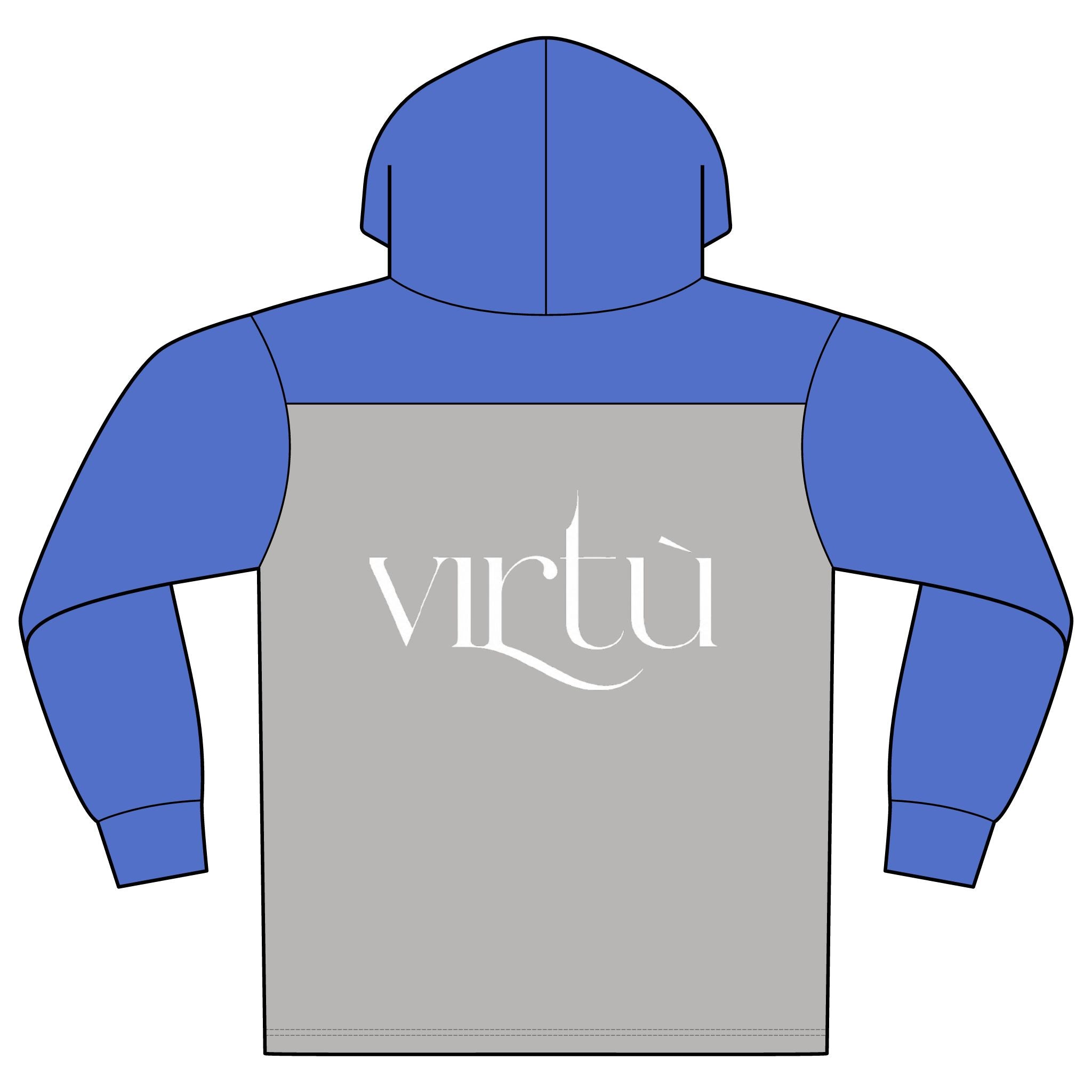 Virtù Halftime Long Sleeve Hoodie — Two-Tone Athletic Pullover