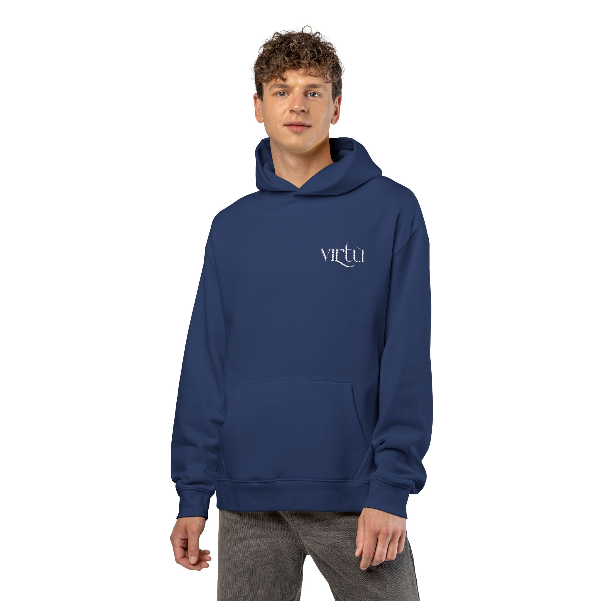 Minimal 'vldn' Black Relaxed Hoodie — Casual Streetwear Pullover