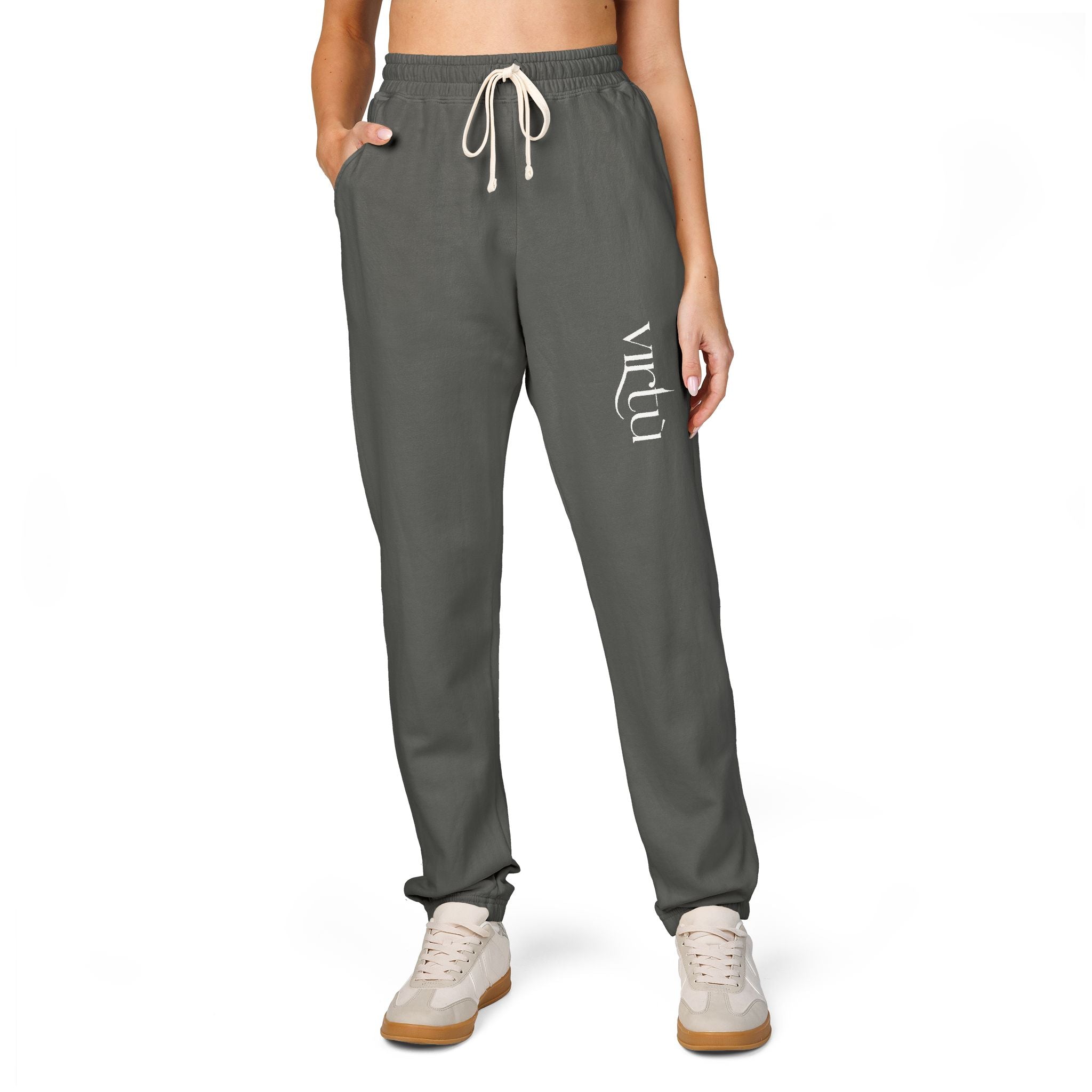 Washed Charcoal 'Wild' Fleece Sweatpants — Garment-Dyed Joggers
