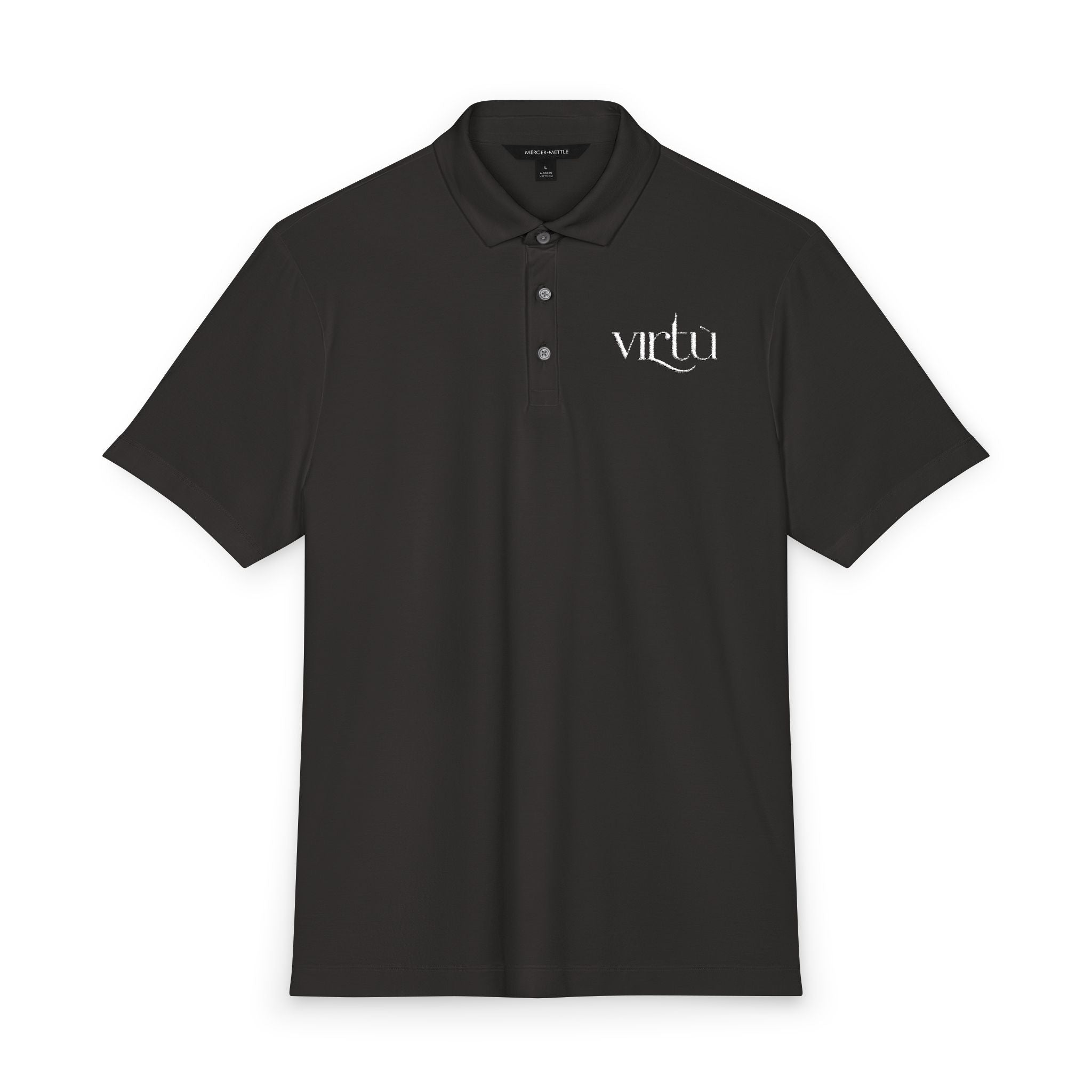 Men's Coral Polo Shirt with 'virtù' Left-Chest Logo