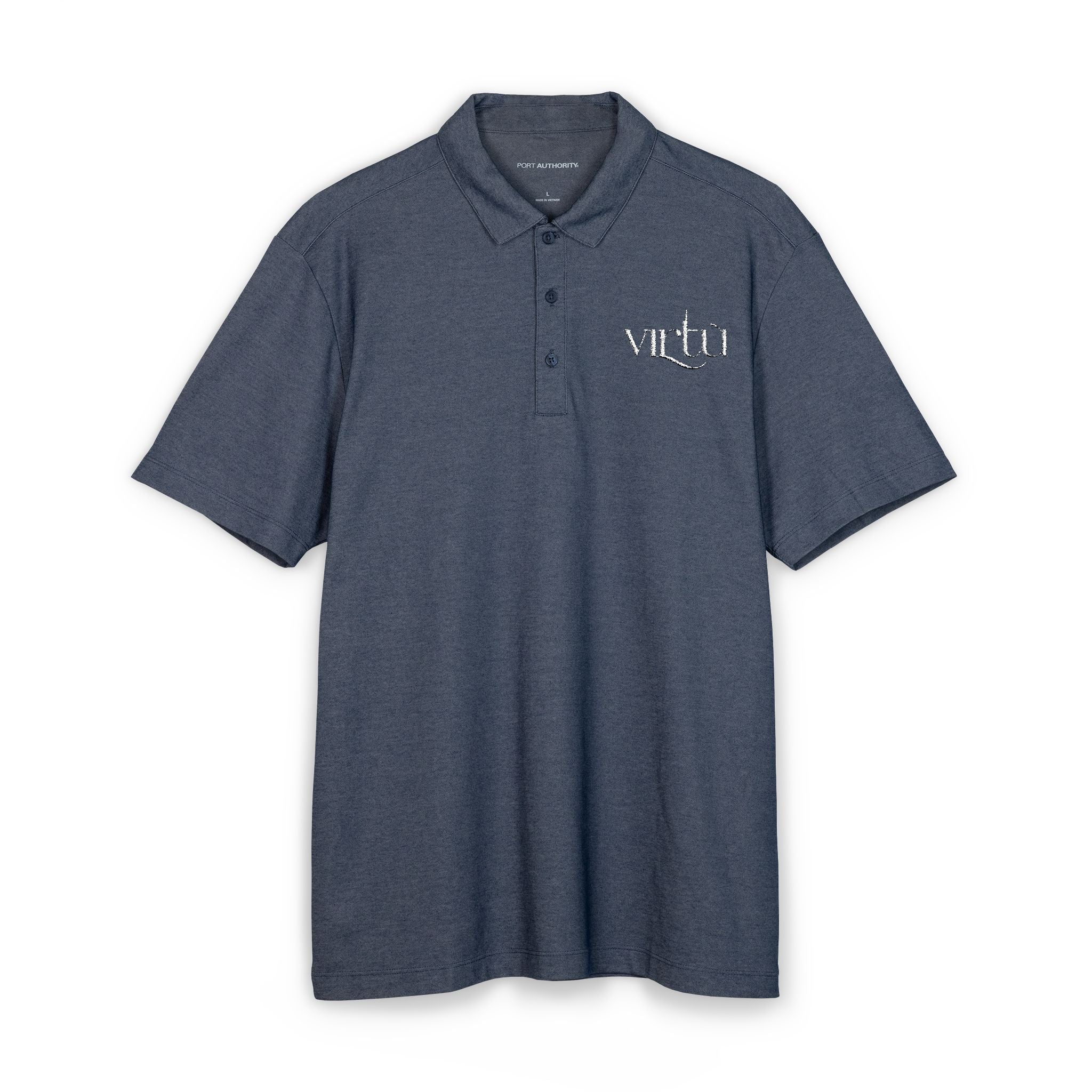 Vetu Distressed Logo Polo Shirt — Classic Men's Short-Sleeve Knit