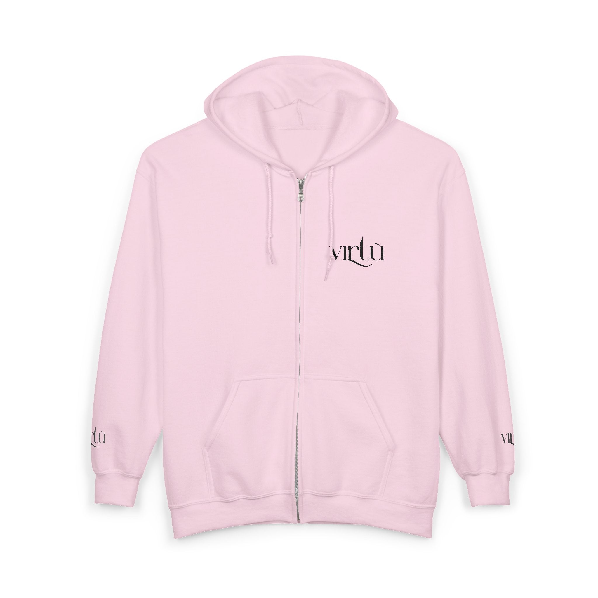 Minimalist 'utu' Zip Hoodie — White Full-Zip Graphic Hoodie