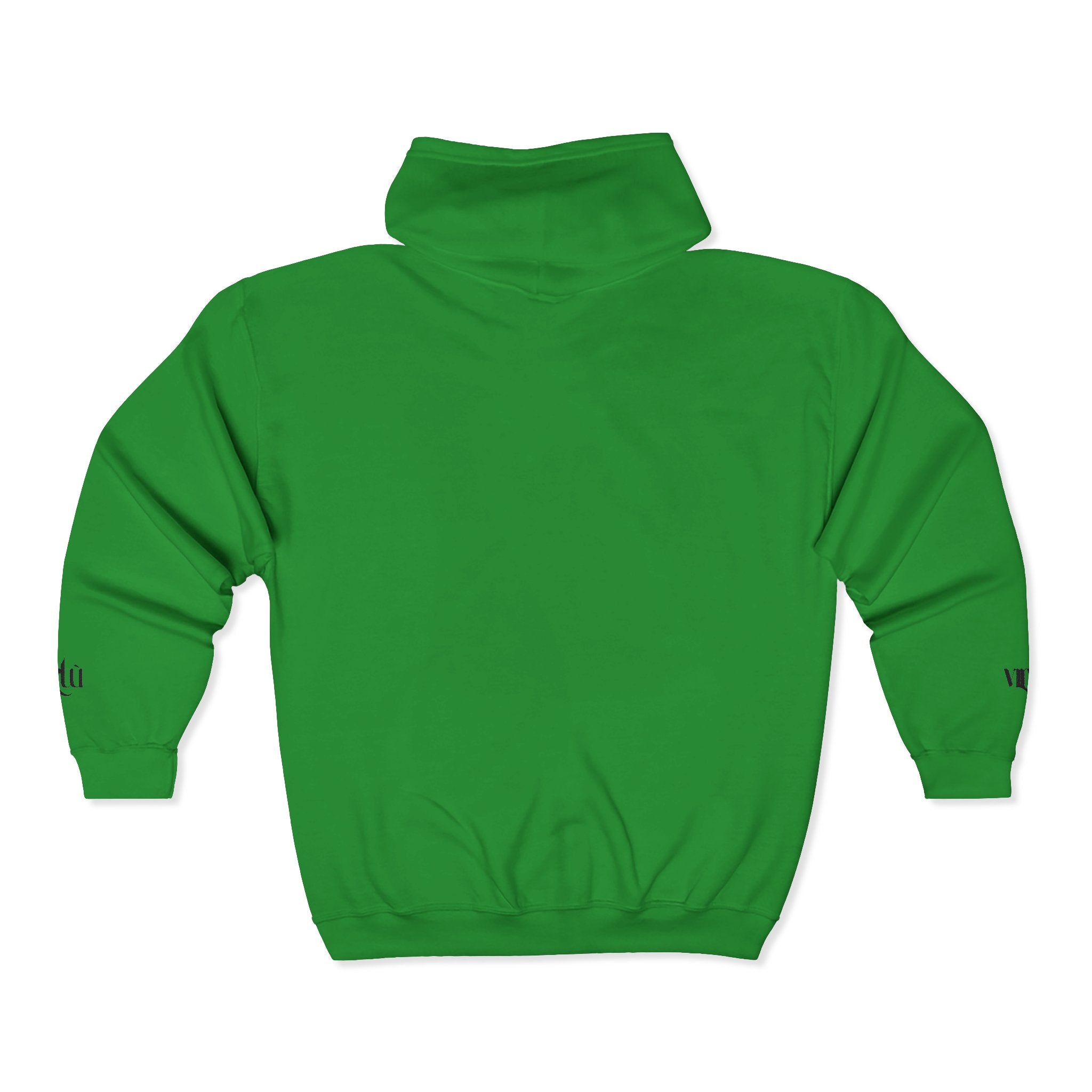 Minimalist 'utu' Zip Hoodie — White Full-Zip Graphic Hoodie