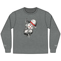 Men's Long Sleeve Tee — Nautical Anchor & Helmet Retro Tattoo Graphic