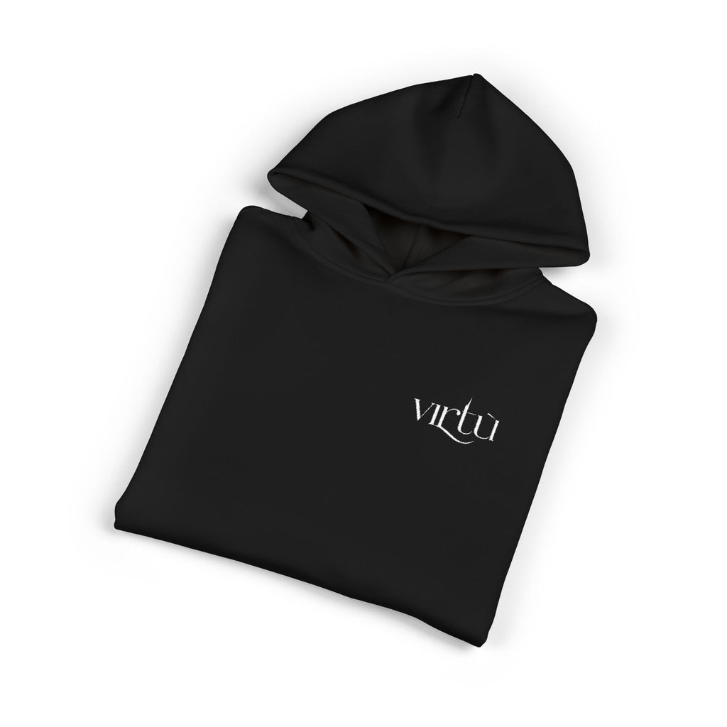 Minimal 'vldn' Black Relaxed Hoodie — Casual Streetwear Pullover