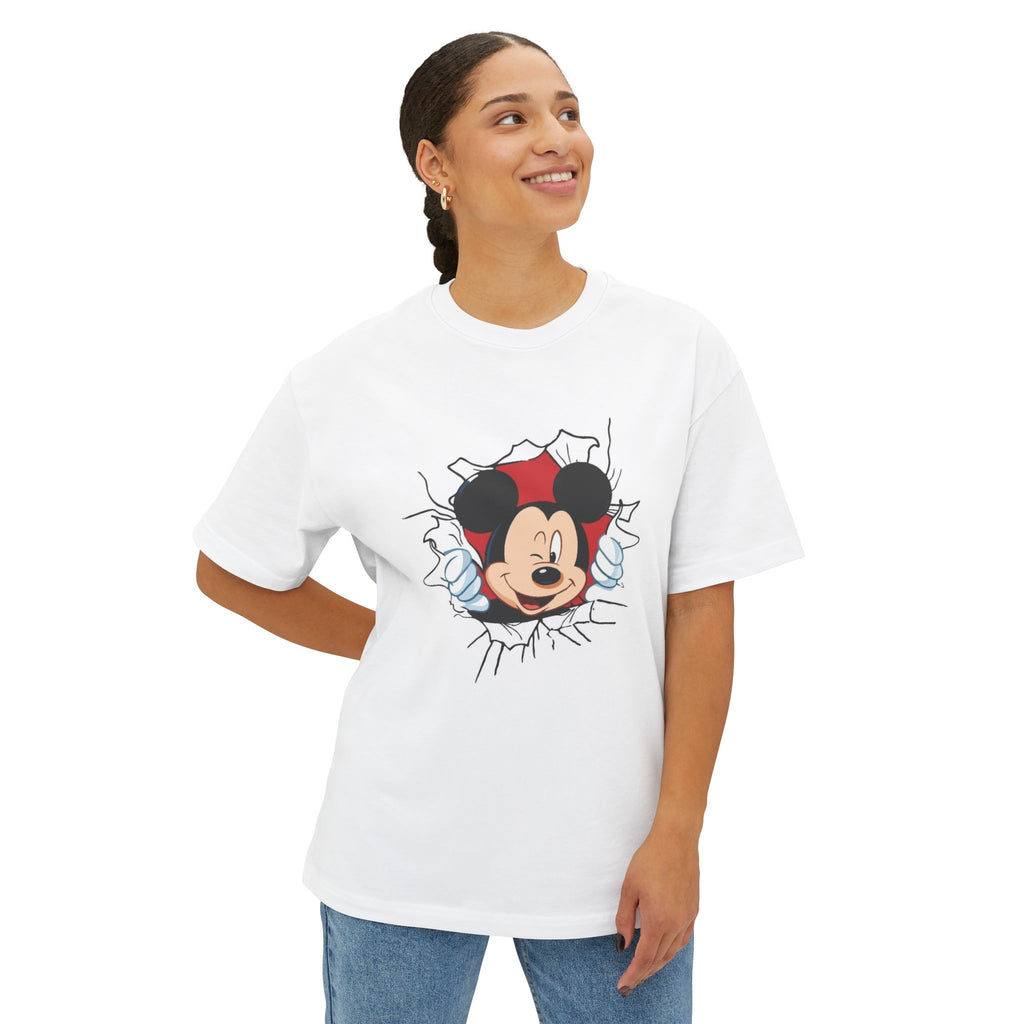 Mickey Mouse Ripped Graphic Tee — Retro Disney Cartoon Shirt