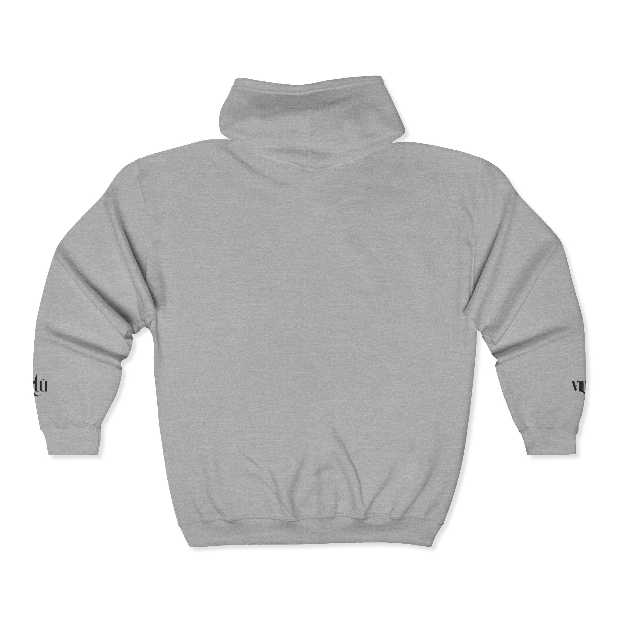 Minimalist 'utu' Zip Hoodie — White Full-Zip Graphic Hoodie
