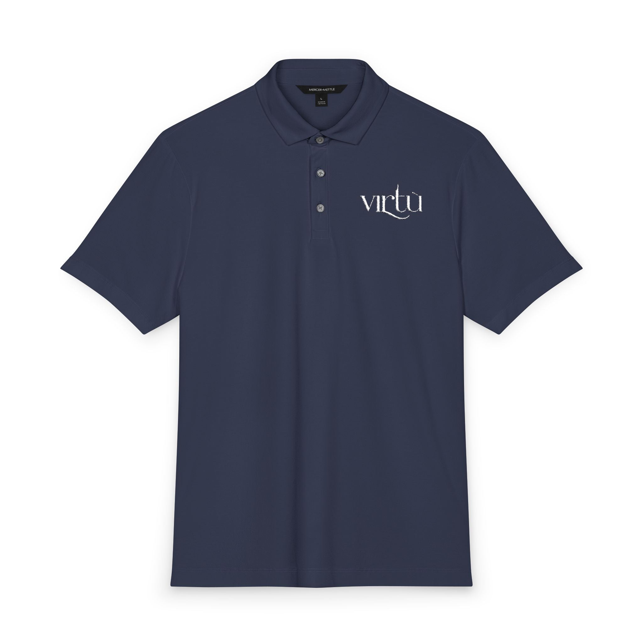Men's Coral Polo Shirt with 'virtù' Left-Chest Logo