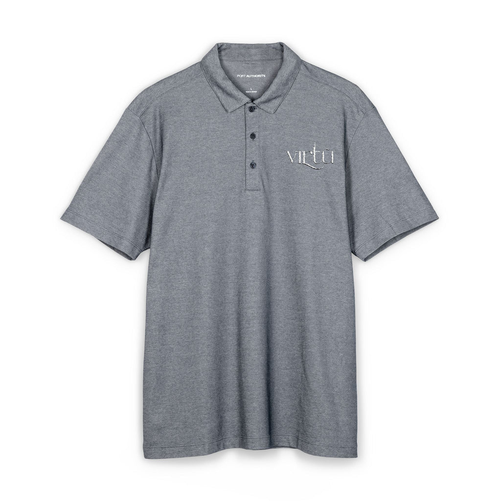 Vetu Distressed Logo Polo Shirt — Classic Men's Short-Sleeve Knit