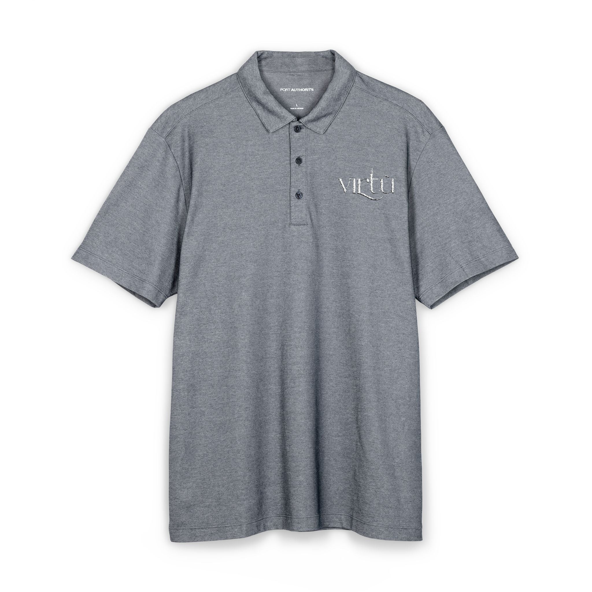 Vetu Distressed Logo Polo Shirt — Classic Men's Short-Sleeve Knit