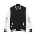 Letterman Jacket — Black & White Varsity Bomber with Sleeve Script