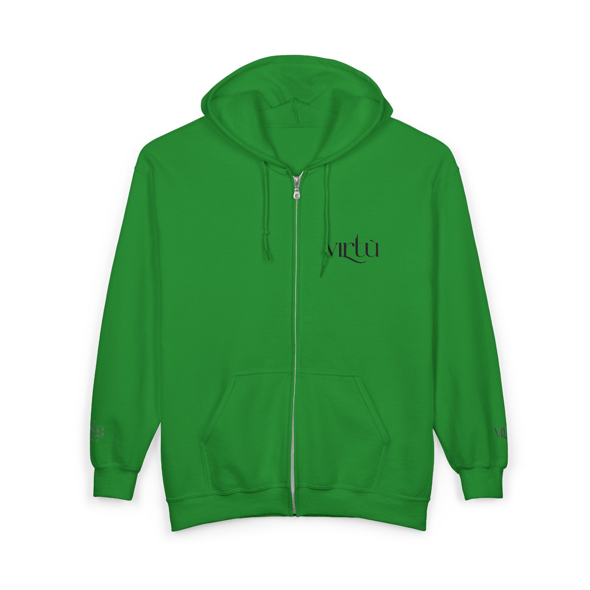 Minimalist 'utu' Zip Hoodie — White Full-Zip Graphic Hoodie