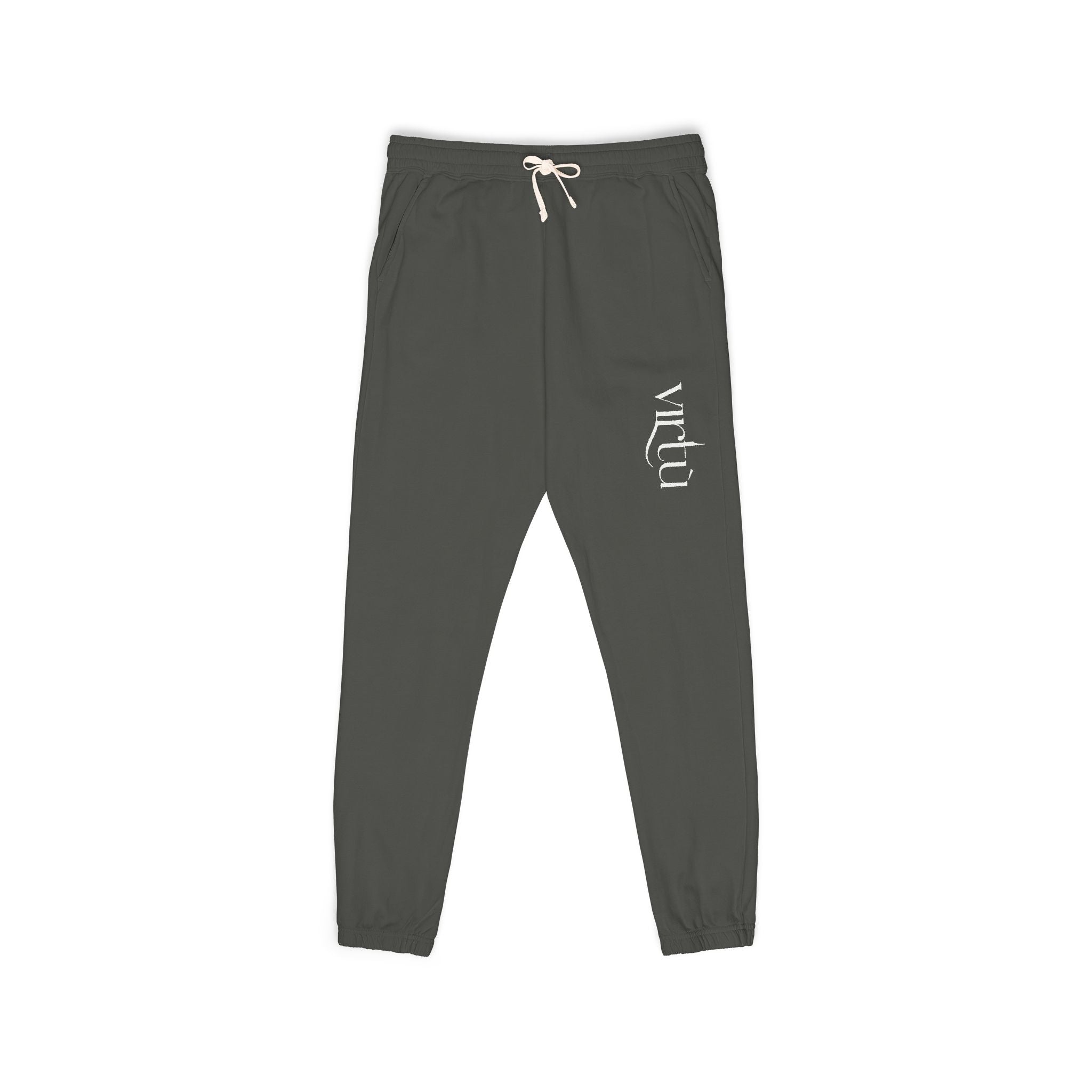 Washed Charcoal 'Wild' Fleece Sweatpants — Garment-Dyed Joggers