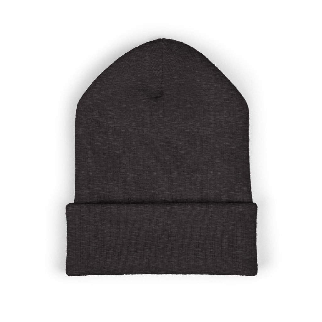 Embroidered 'Virtù' Cuffed Beanie — Classic Knit Winter Hat