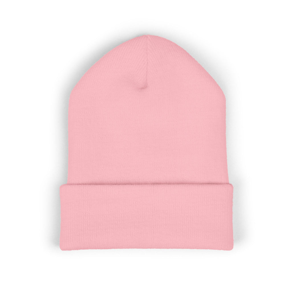 Embroidered 'Virtù' Cuffed Beanie — Classic Knit Winter Hat
