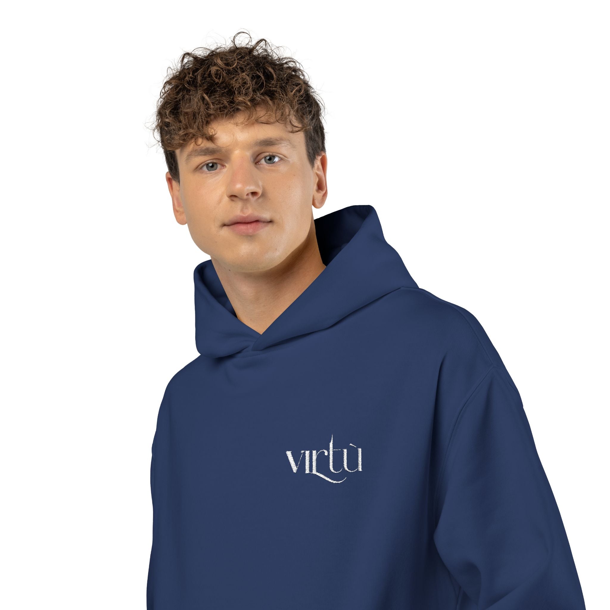 Minimal 'vldn' Black Relaxed Hoodie — Casual Streetwear Pullover