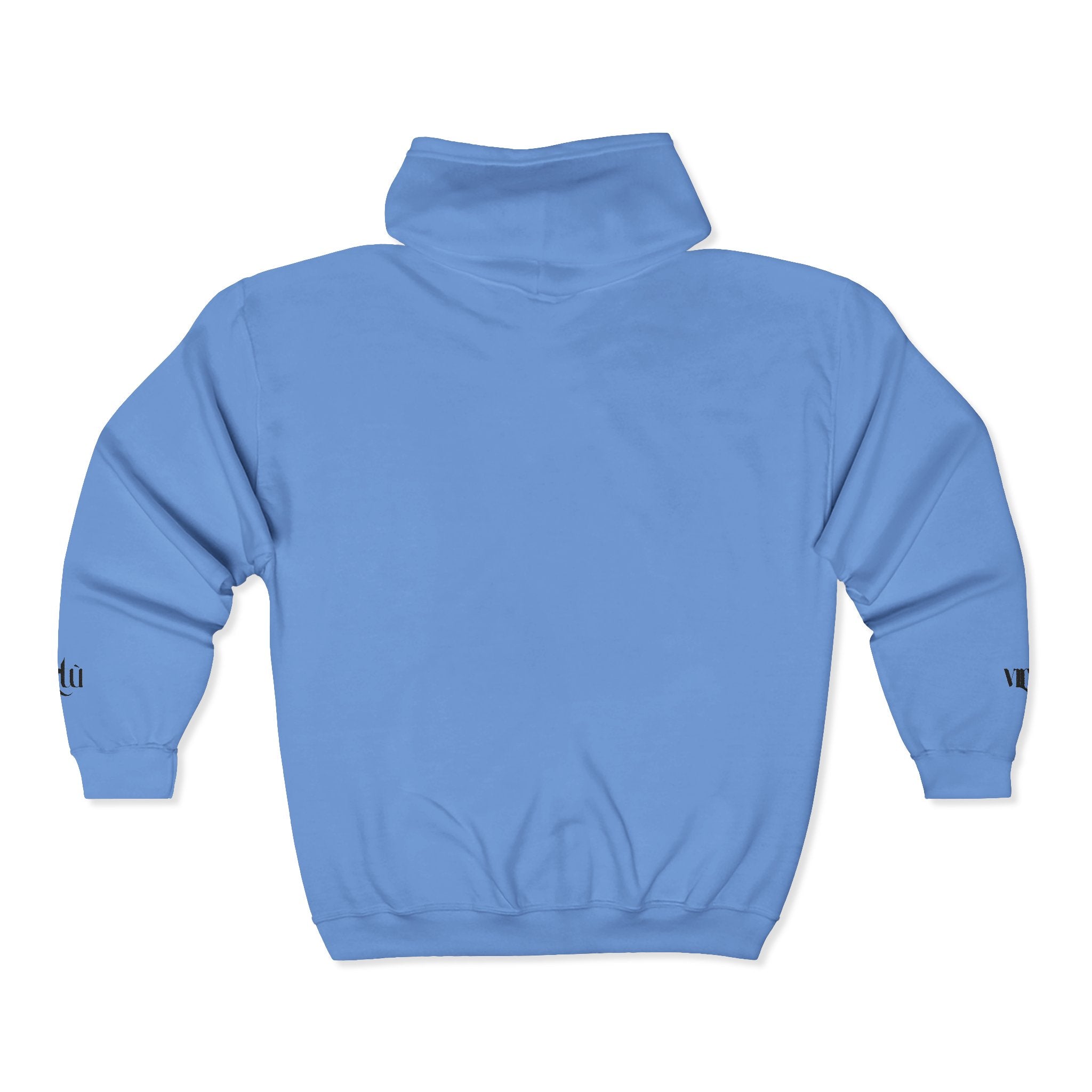 Minimalist 'utu' Zip Hoodie — White Full-Zip Graphic Hoodie