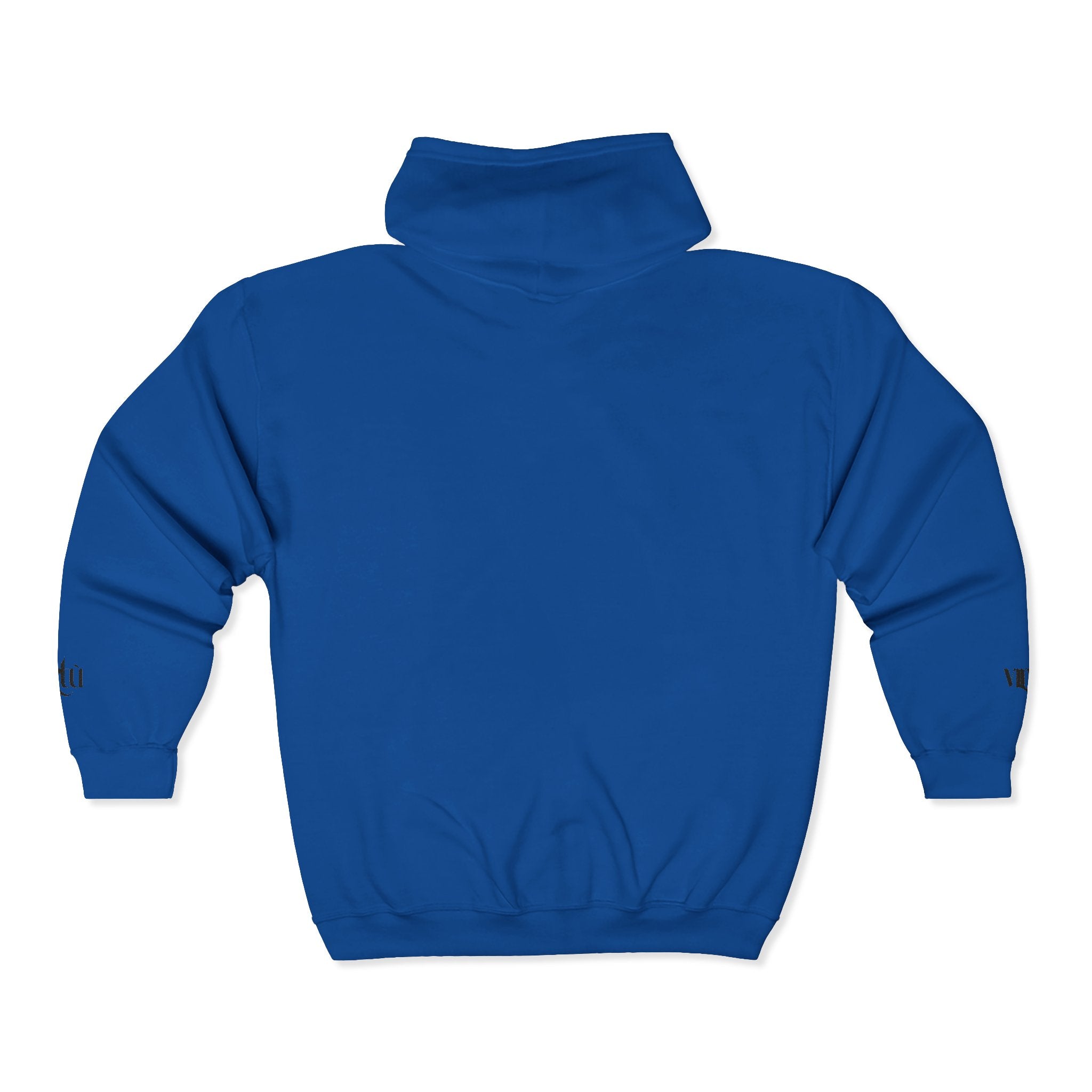 Minimalist 'utu' Zip Hoodie — White Full-Zip Graphic Hoodie