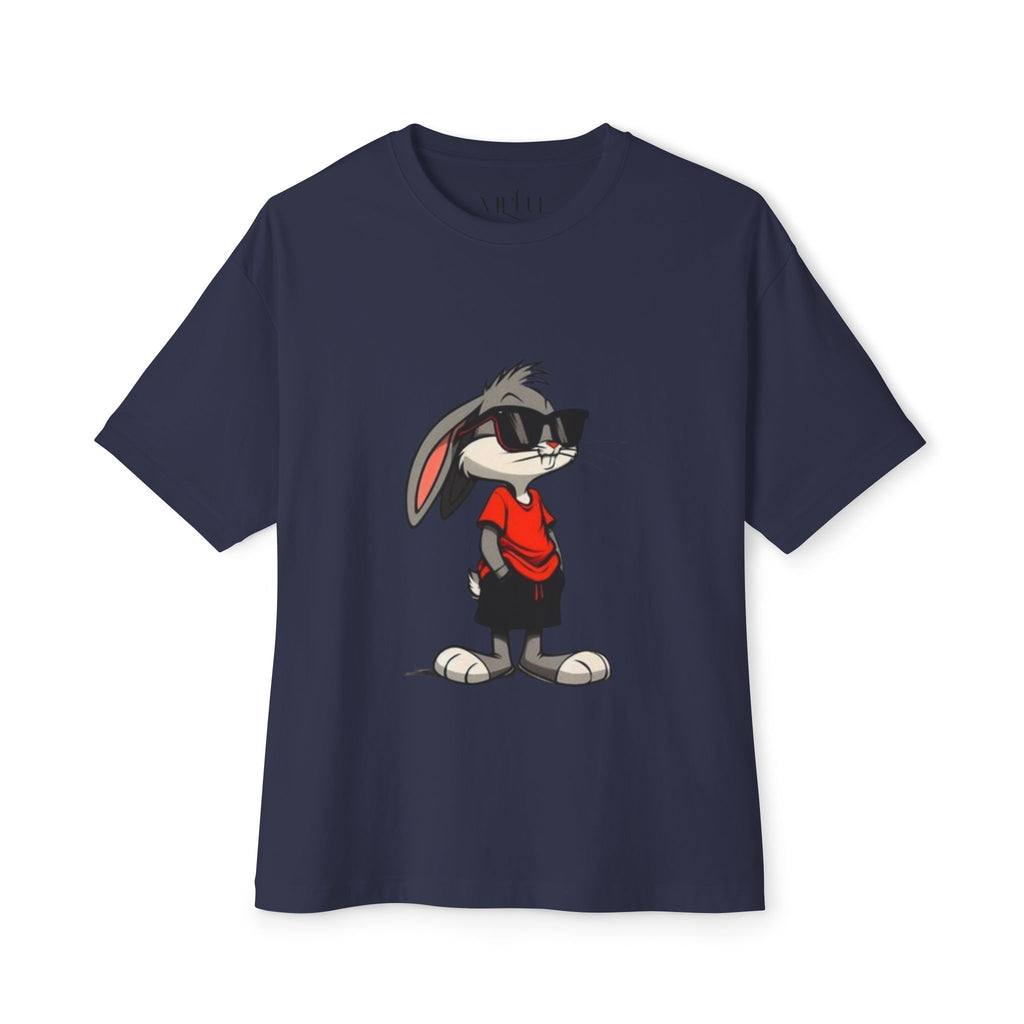 Cool Cartoon Bunny Graphic Tee — Oversized Boxy T-Shirt