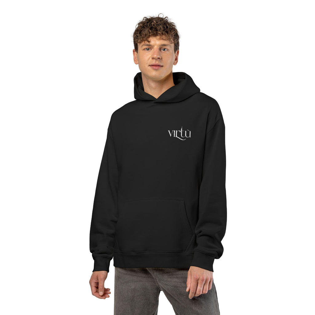 Minimal 'vldn' Black Relaxed Hoodie — Casual Streetwear Pullover