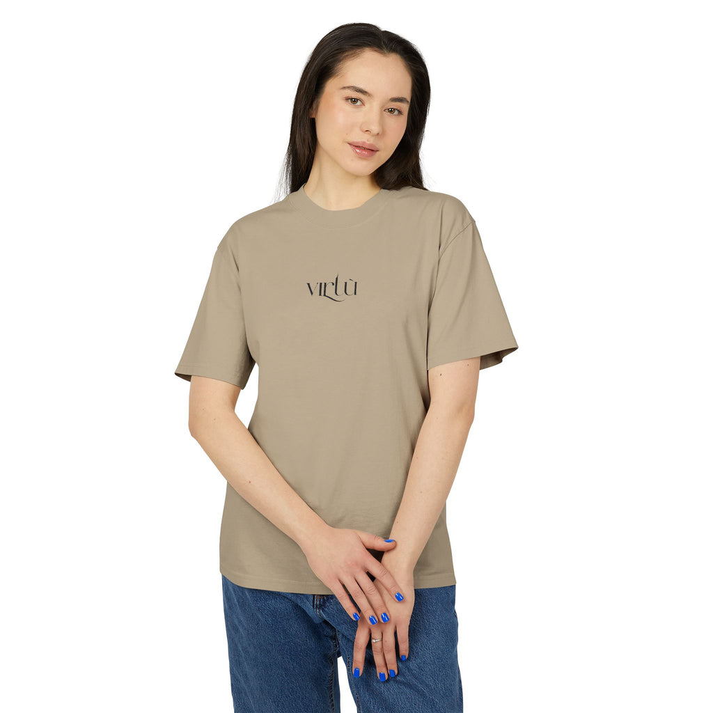 Minimalist 'vita' Script Tee — Vintage Faded Unisex T-Shirt