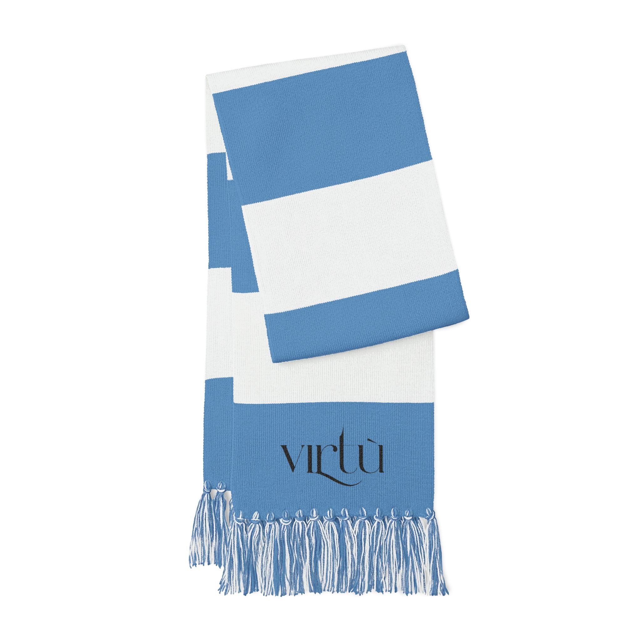 Striped Embroidered Spectator Scarf – Team Colors Fan Scarf with Fringe