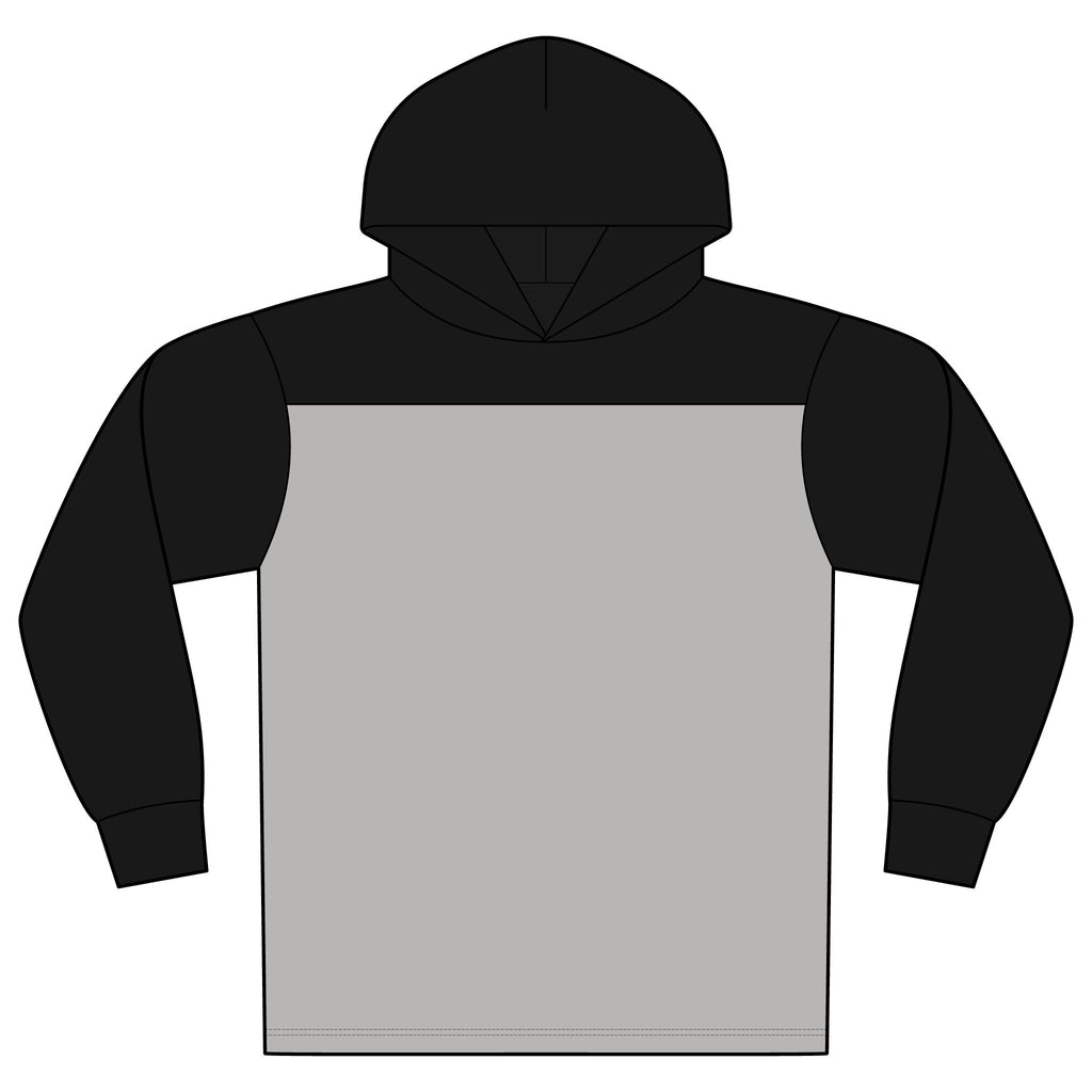 Virtù Halftime Long Sleeve Hoodie — Two-Tone Athletic Pullover